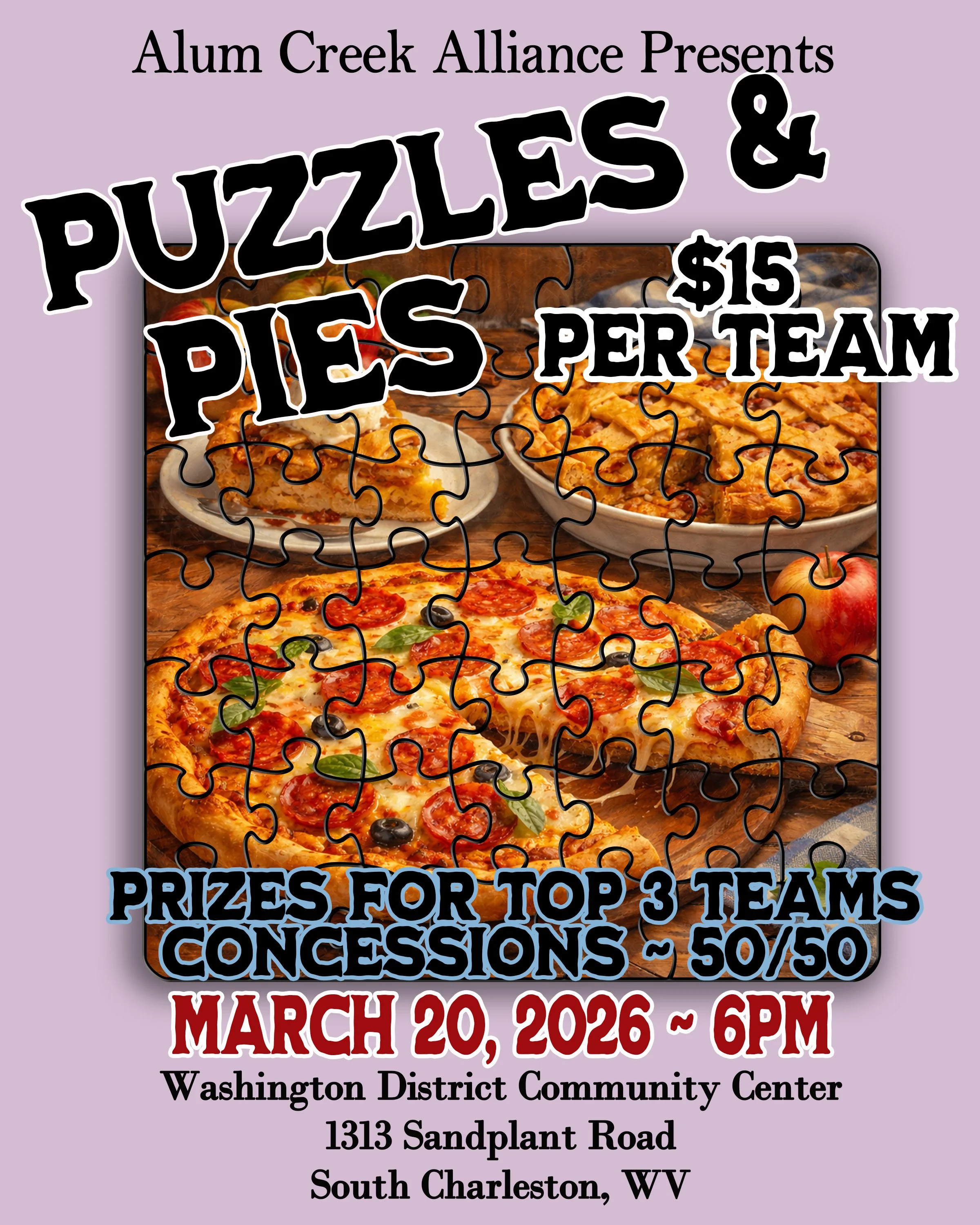 Puzzles & Pies Team Registration  3/20/26