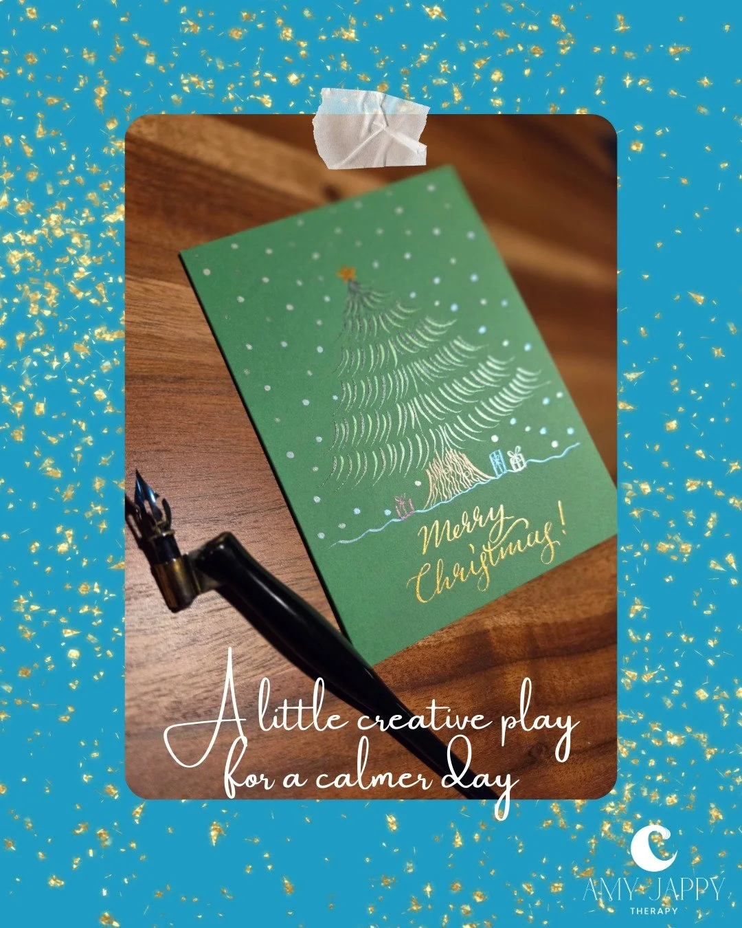 It&rsquo;s been a while since I&rsquo;ve done anything creative, but yesterday my son was making Christmas cards and I decided to join him. 

I pulled out my calligraphy inks, and what followed was such a wholesome, grounding afternoon.

The gentle s
