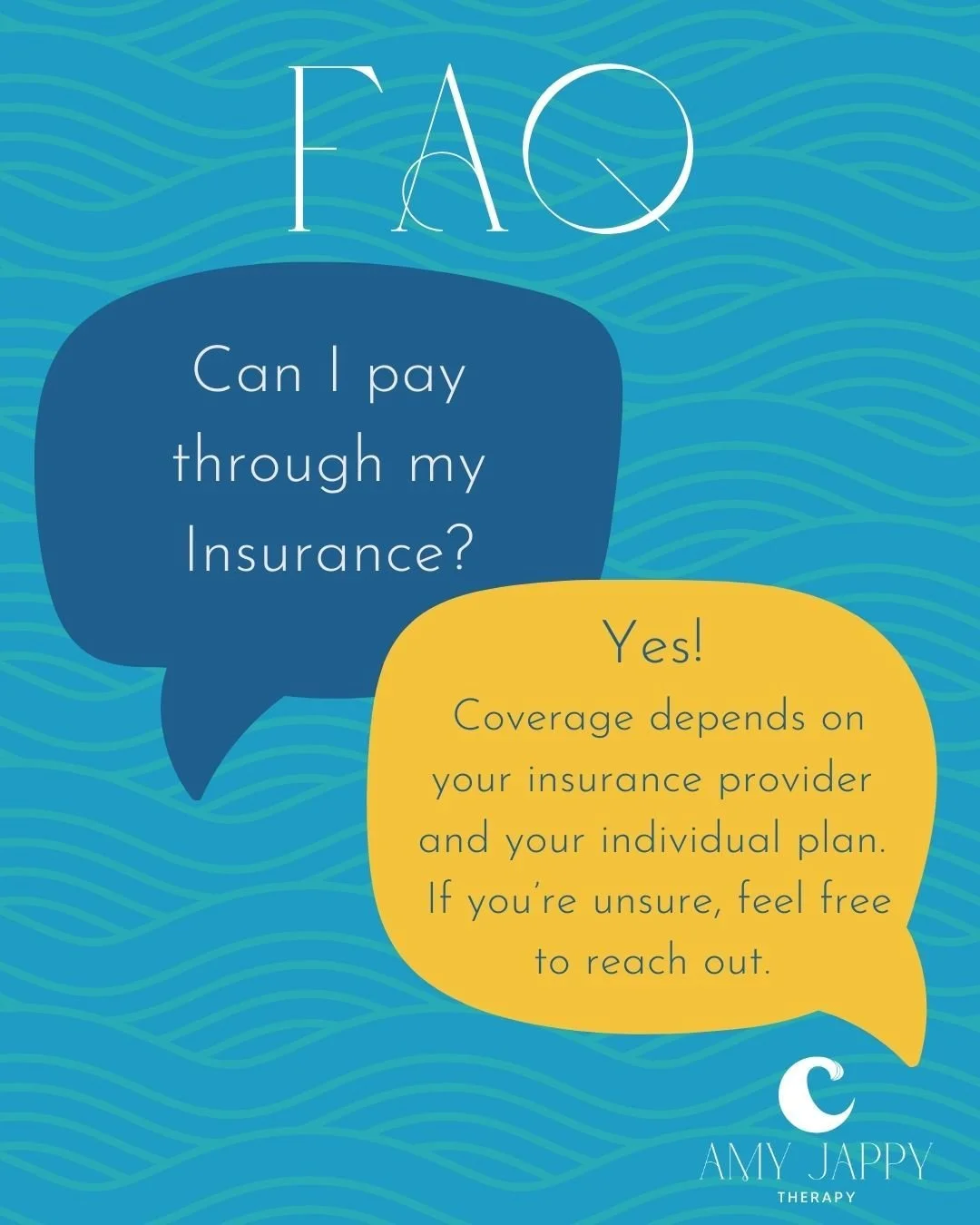 I get asked this question frequently during initial calls. 

Some of my current clients are able to pay through their insurance, depending on their provider and plan.

If you&rsquo;re unsure about coverage, send me a message and I&rsquo;ll be happy t