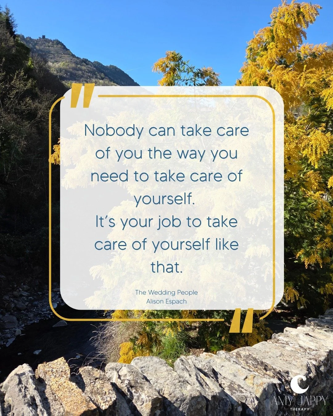 In my therapy sessions, I often ask clients what they need for themselves. What helps them relax, what they enjoy, what truly feels like care. This is self-care.

So often, we rely on others and hold expectations that they&rsquo;ll meet our needs. Bu