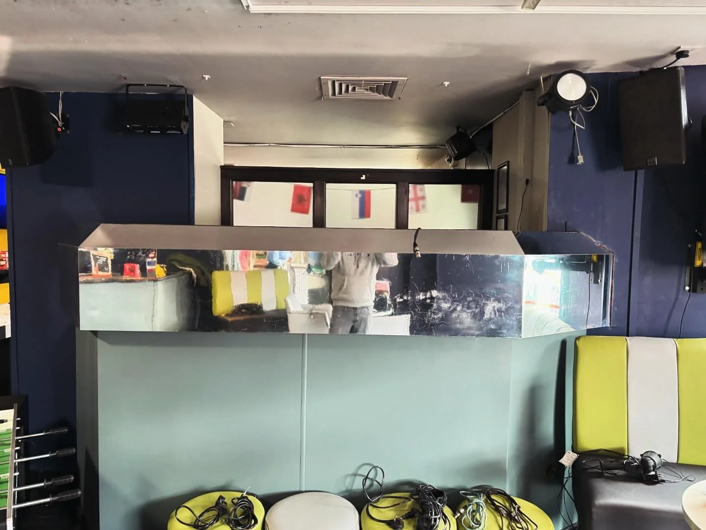 The DJ booth for tomorrow night. Hello, old friend. Made a lot of teenage memories in this place. #Kans #Selby