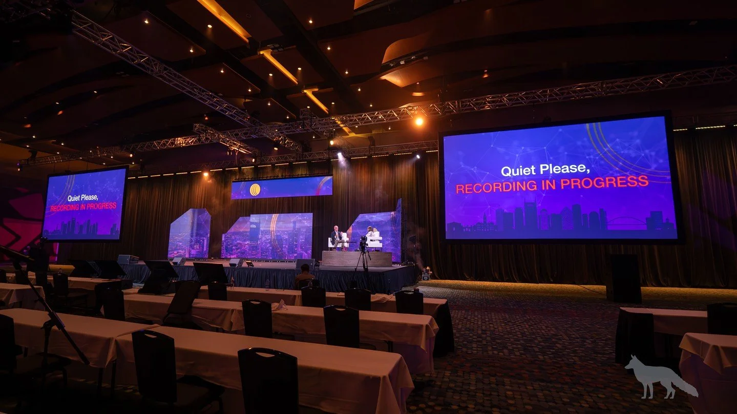 2026 AV trend: Podcast Recording on the General Session Stage.

Turn your general session stage into a podcast set between sessions. You likely already have industry experts in the room, so you can record quick conversations with polished audio and l