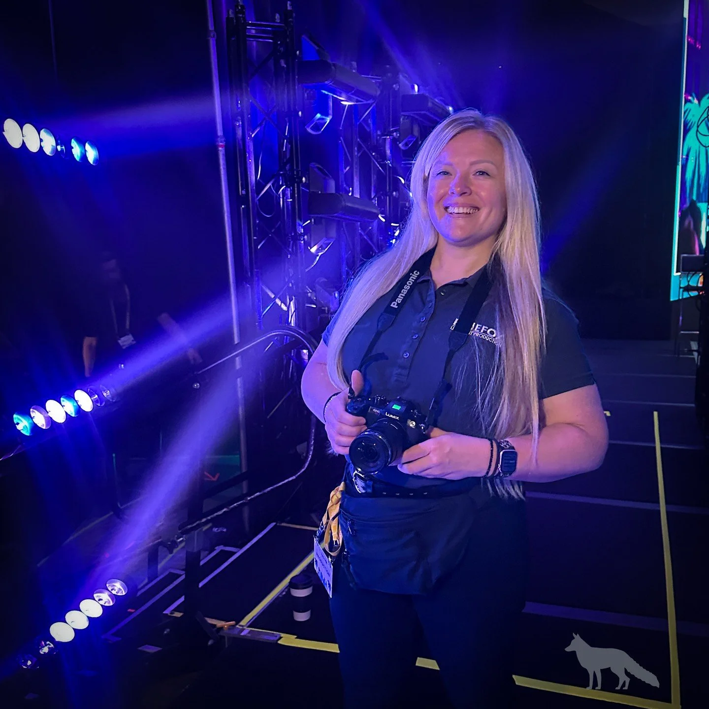 We&rsquo;re turning the camera around today! Happy work anniversary to our Marketing Manager, Danielle. She&rsquo;s the one capturing the crew, the shows, and everything in between. Here&rsquo;s to another year of capturing the best of Bluefox. ✨

#l