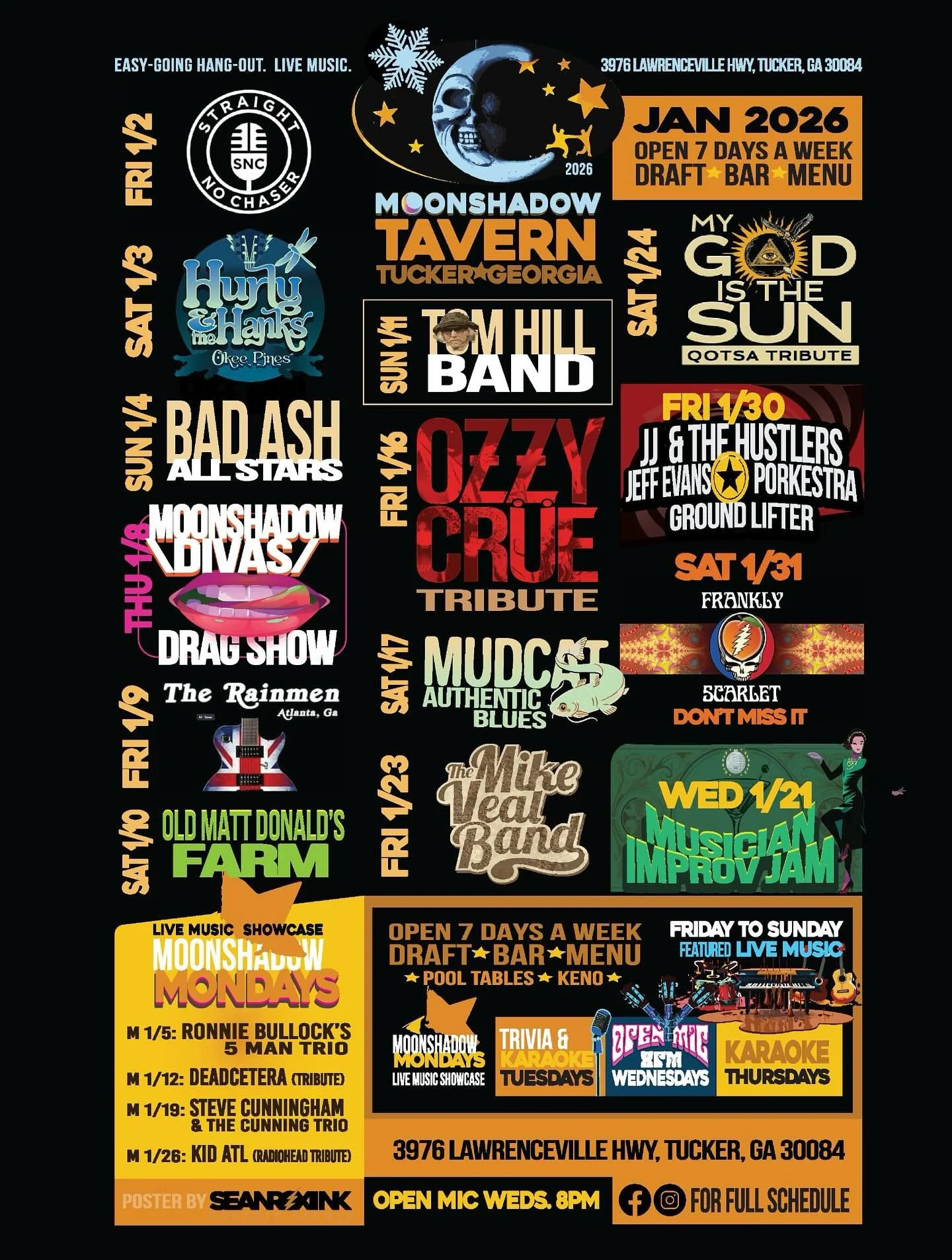 Some big debuts this month and some faves returning. Come see us. #atlmusic #tuckerga