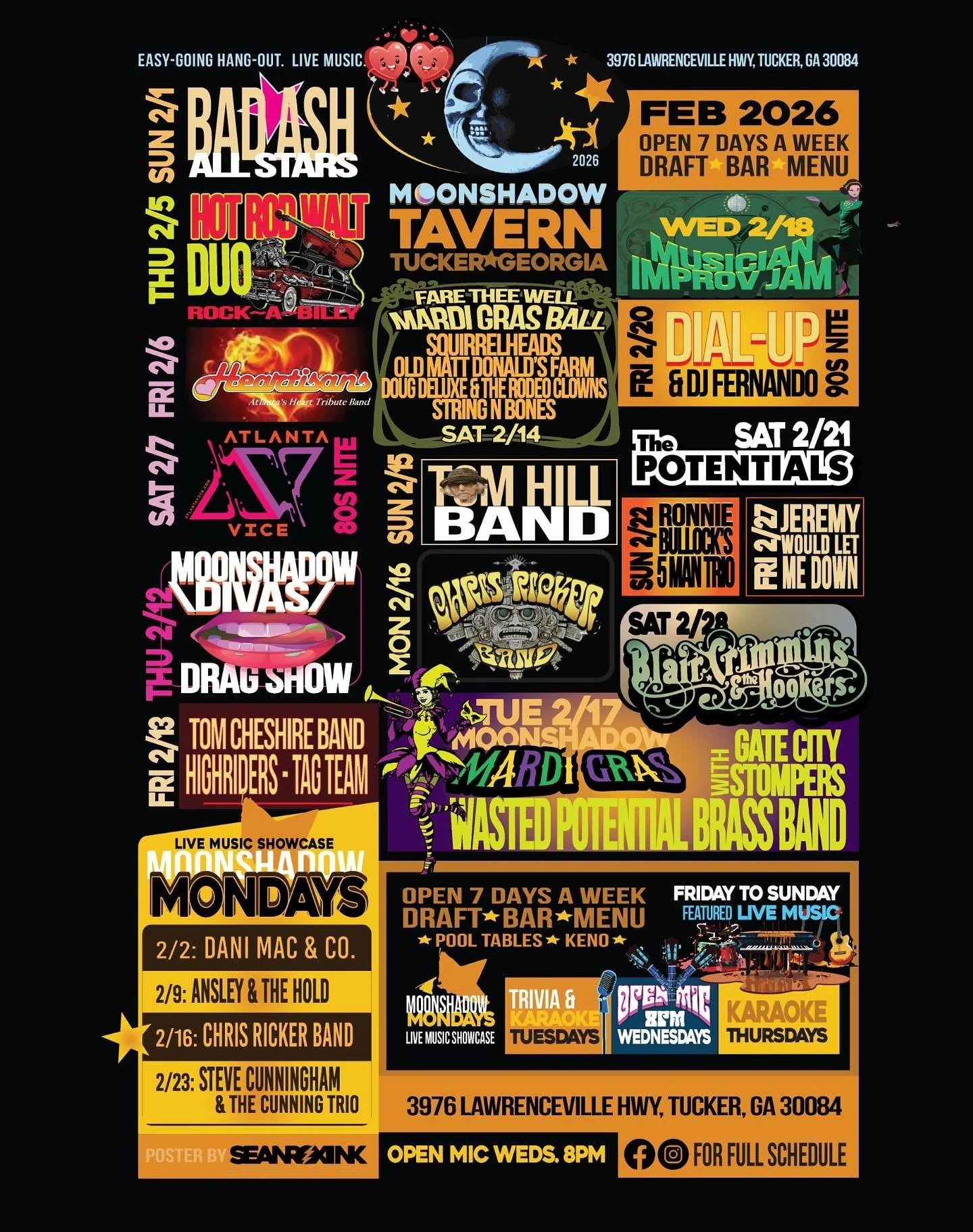 Another great month of music to look forward to! Mardi Gras too! Come have fun. #atlmusic #tuckerga