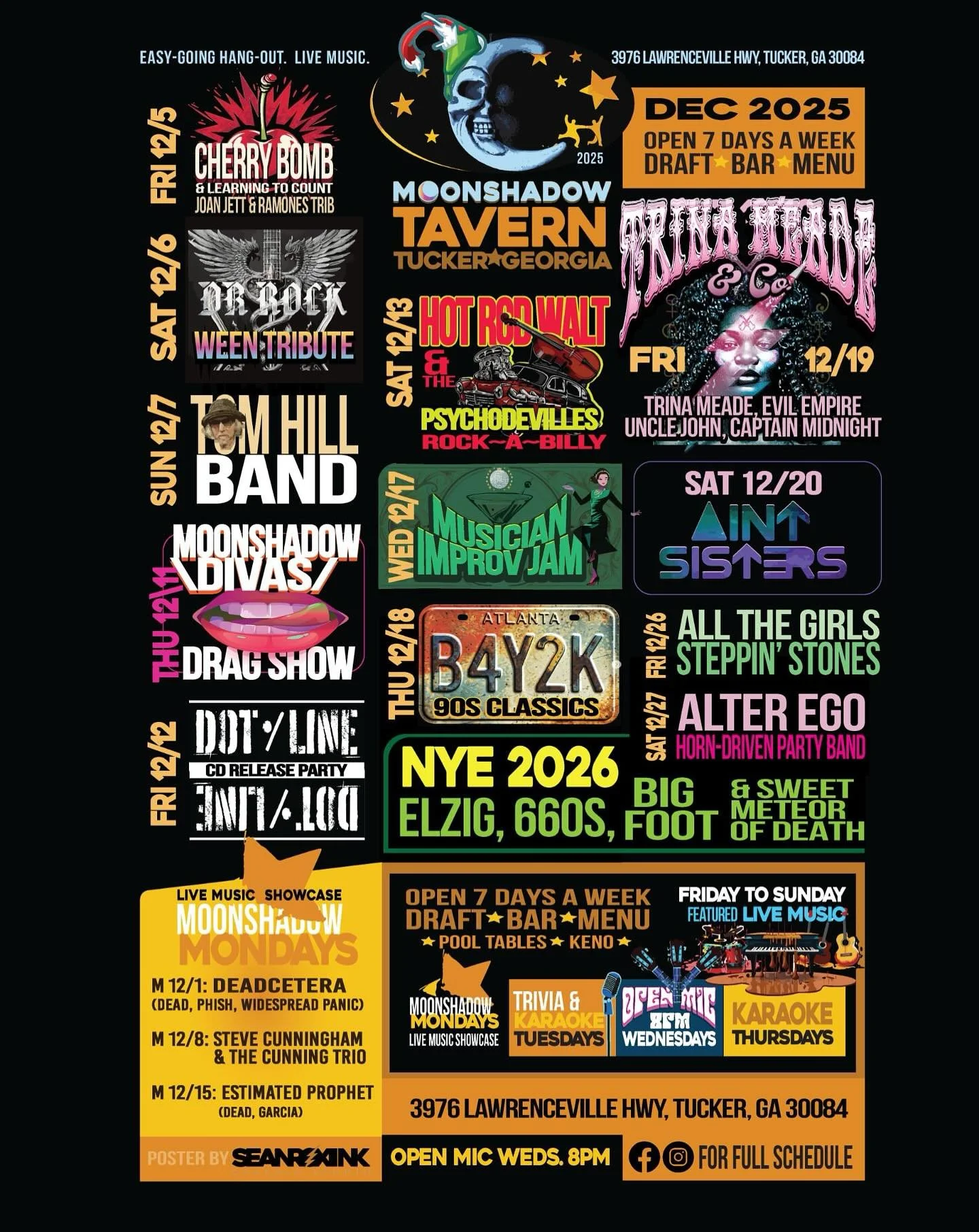 So many fantastic shows in December. Come enjoy them with us. #atlmusic #tuckerga