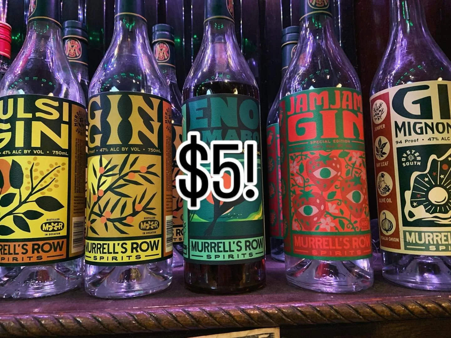 Every Friday all our @murrellsrowspirits are just $5! Sip on a delicious Eno Amaro or enjoy a Tulsi &amp; Tonic. Personally I love a Gin Gin with bitters and soda. Drinking great booze doesn&rsquo;t have to drain your bank account.