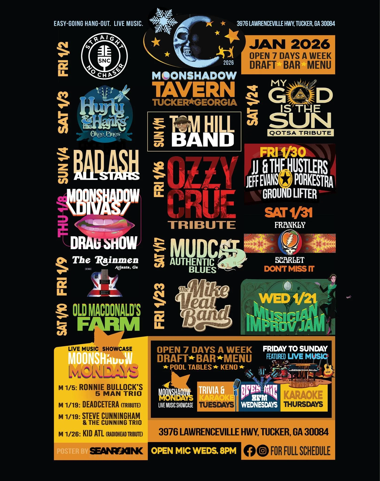 Moonshadow Live Music Calendar in Tucker Georgia, ATLMusic