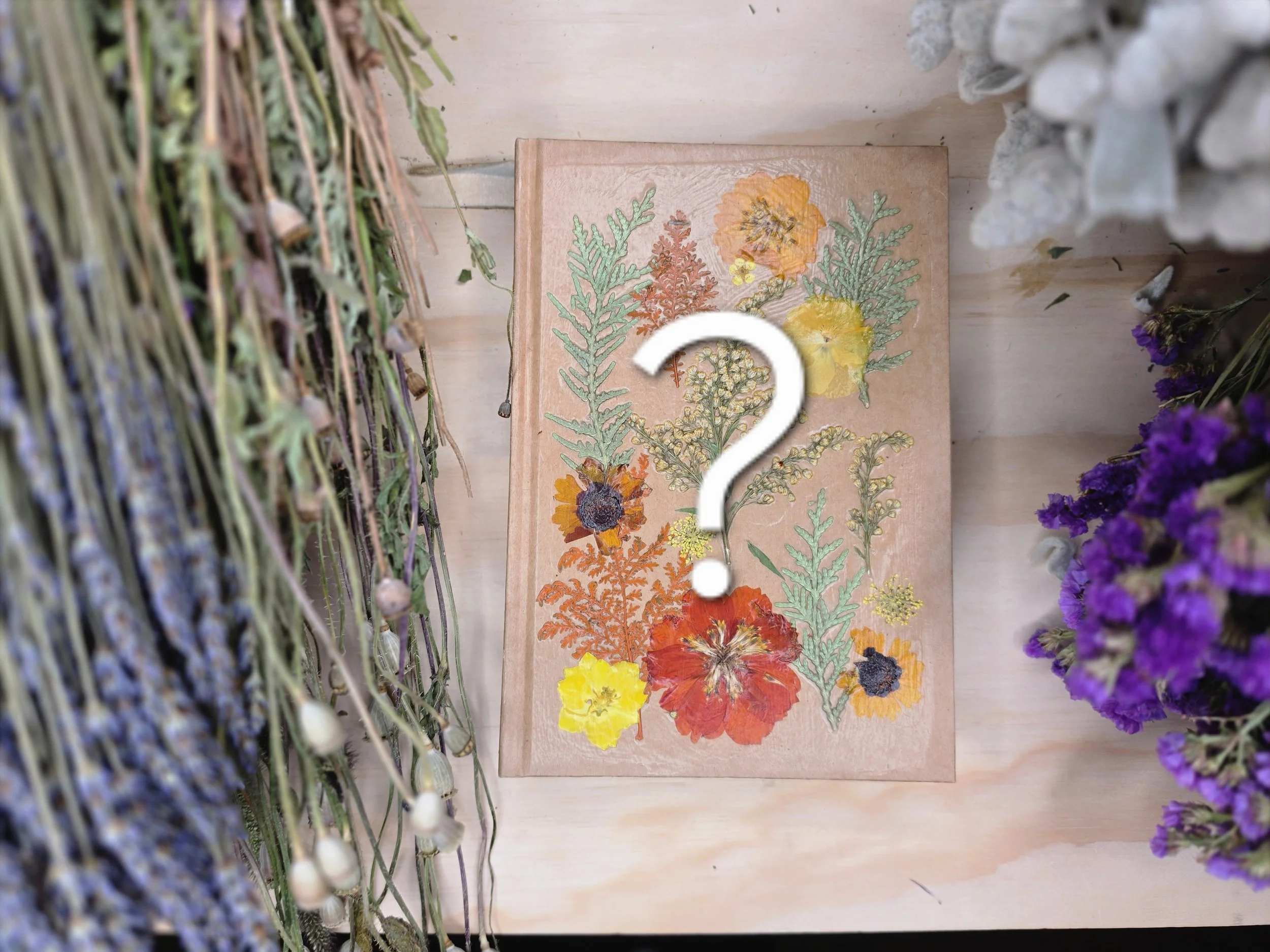 Pressed Flower Hardcover Sketchbook -- Randomly Chosen at a Discount