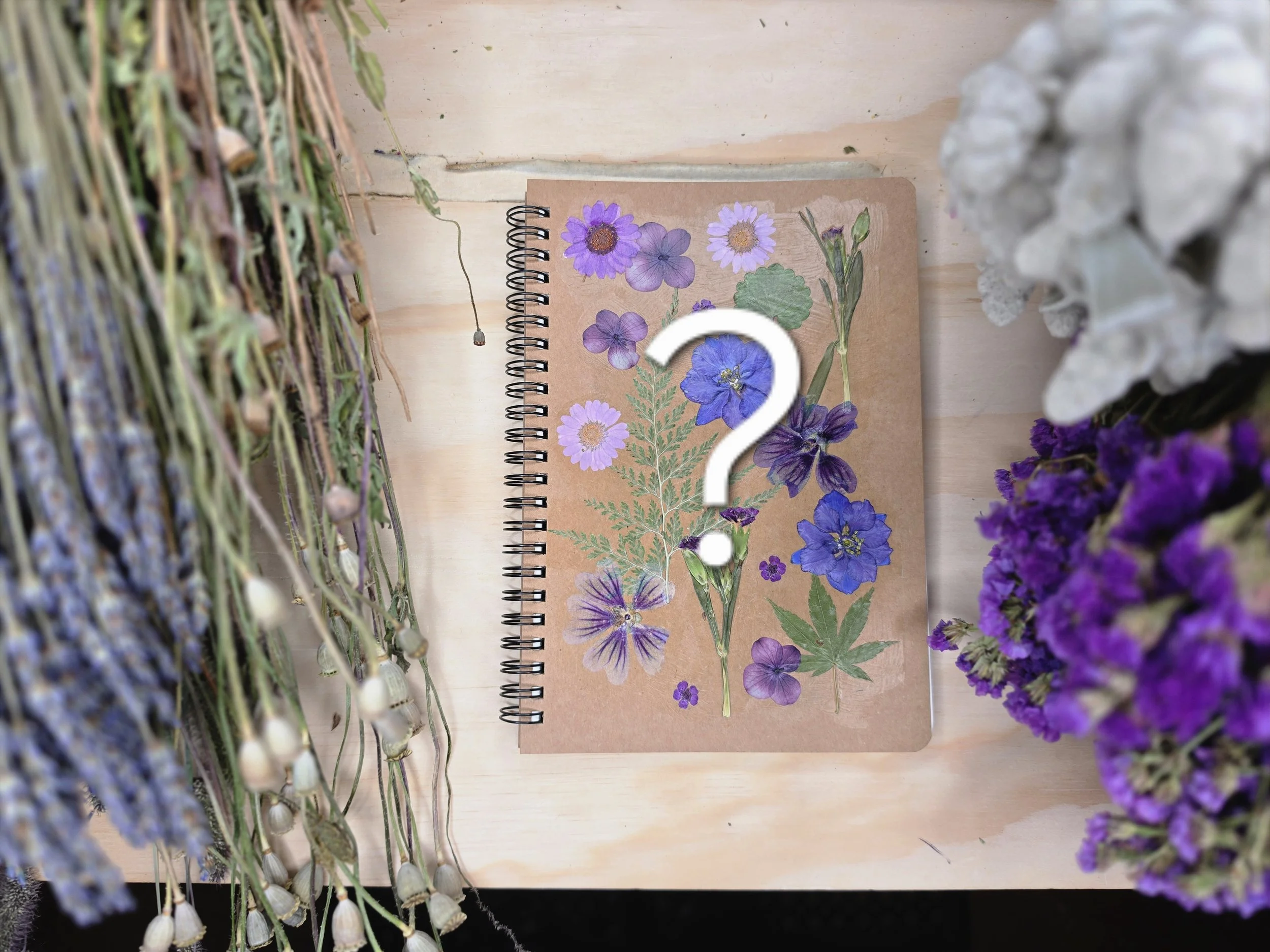 Pressed Flower Spiral Bound Notebook -- Randomly Chosen at a Discount