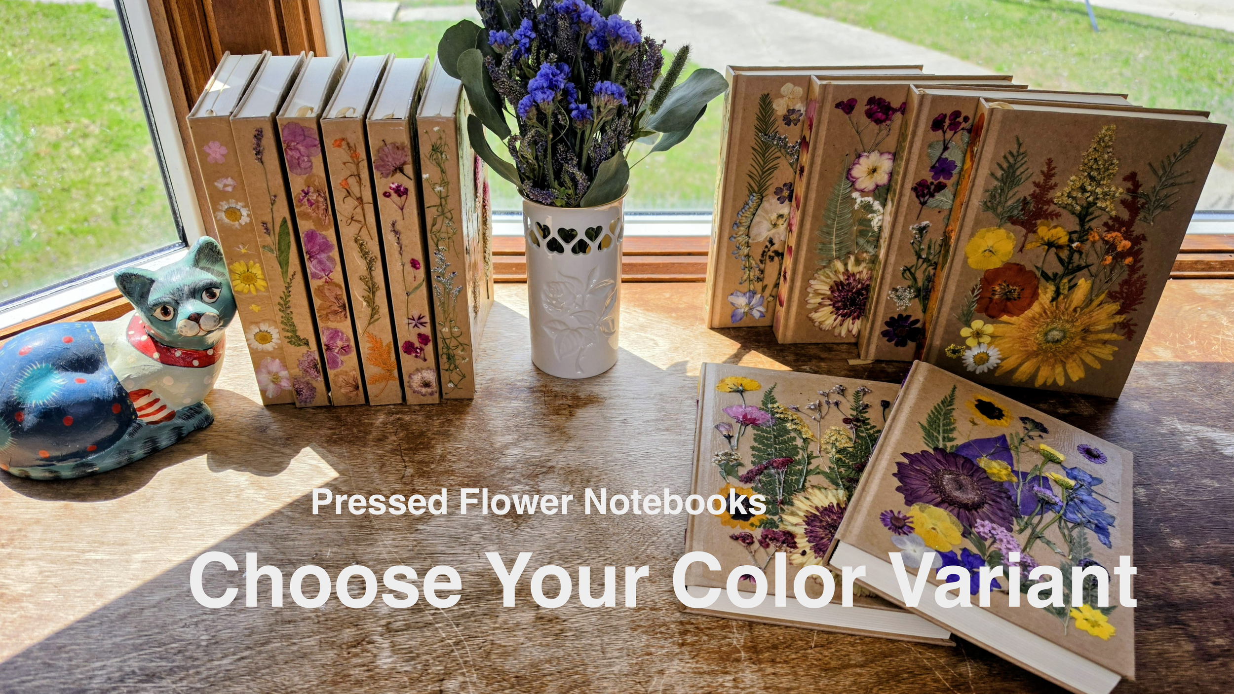 Pressed Flower Notebook -- Choose Your Color Variant