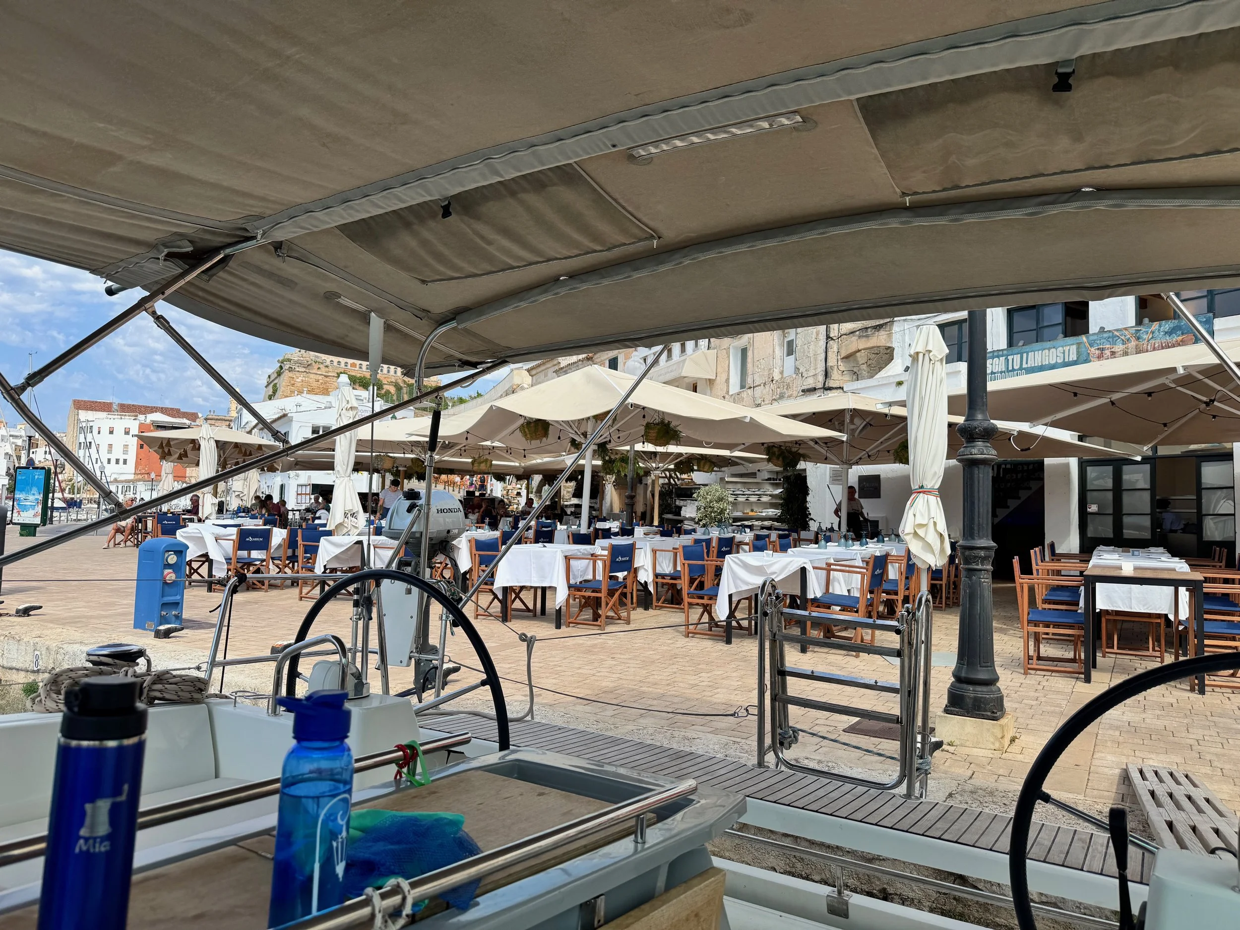 Aquarium restaurant on our "stern-step"