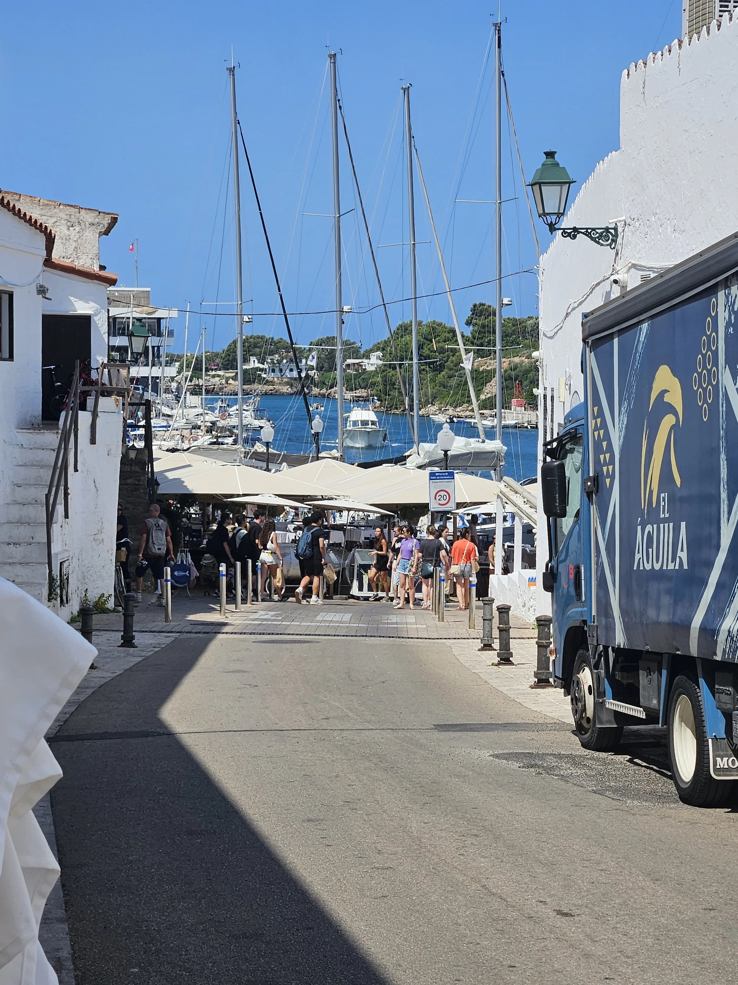 Walking down to the wharf.