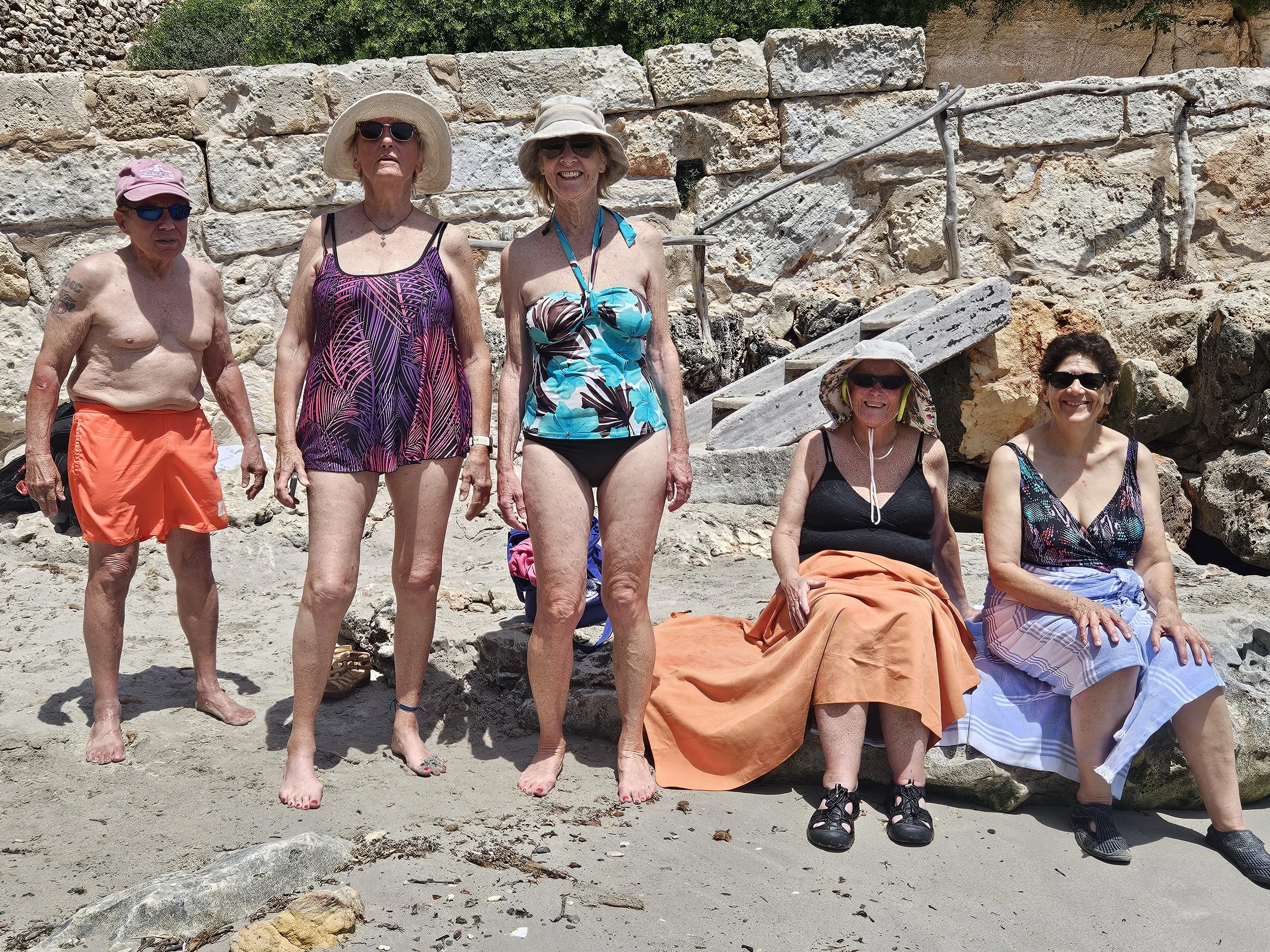 We found a sandy beach! John, Mary Ann, Cathlee, Joanne, Denise