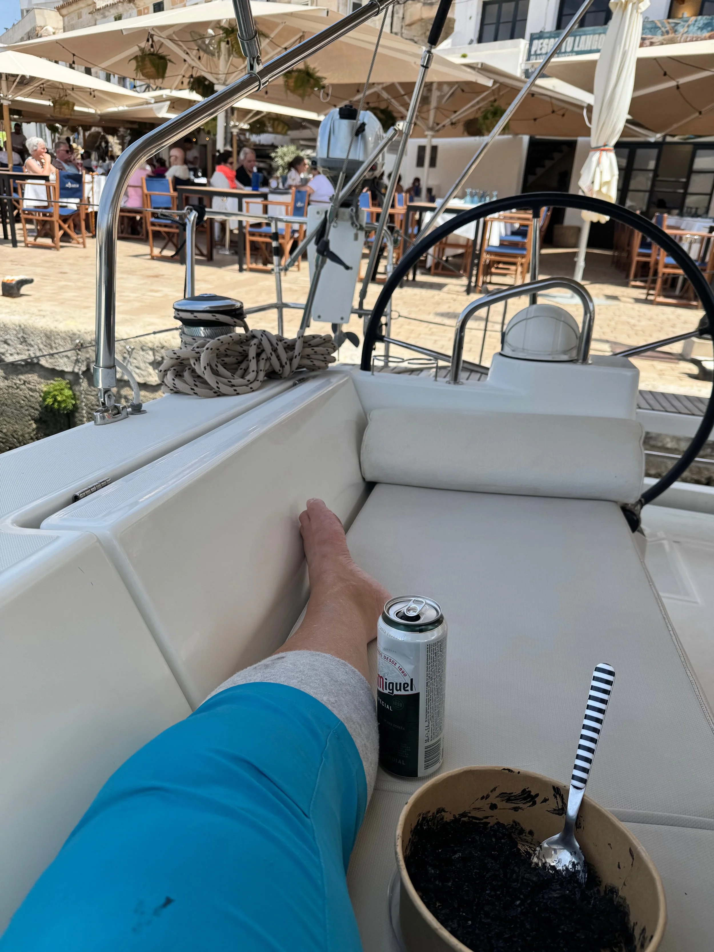 Leftover lunch in Avalon's cockpit.