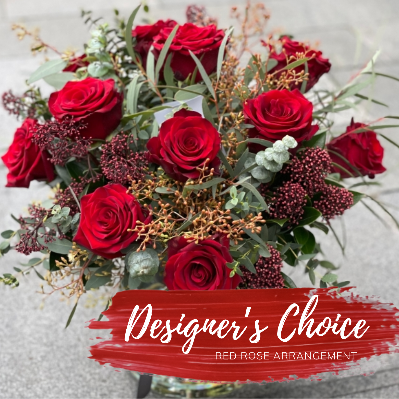 Designers Choice Red Rose Arrangement