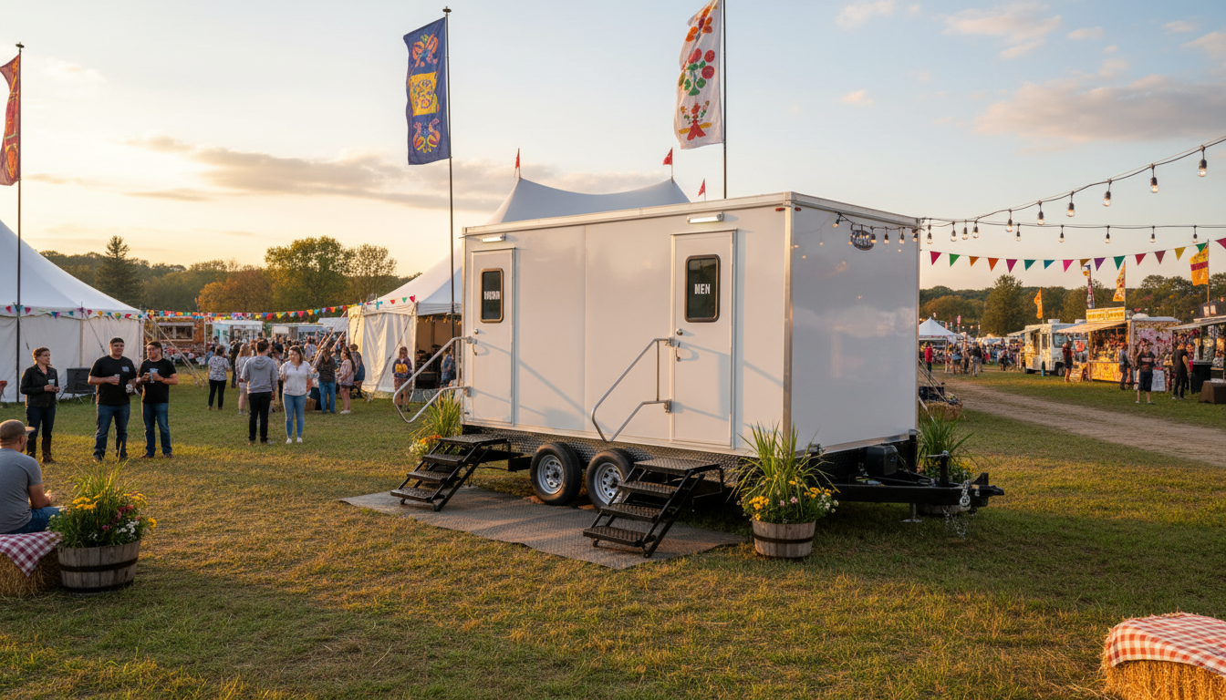 outdoor bathroom trailer for events