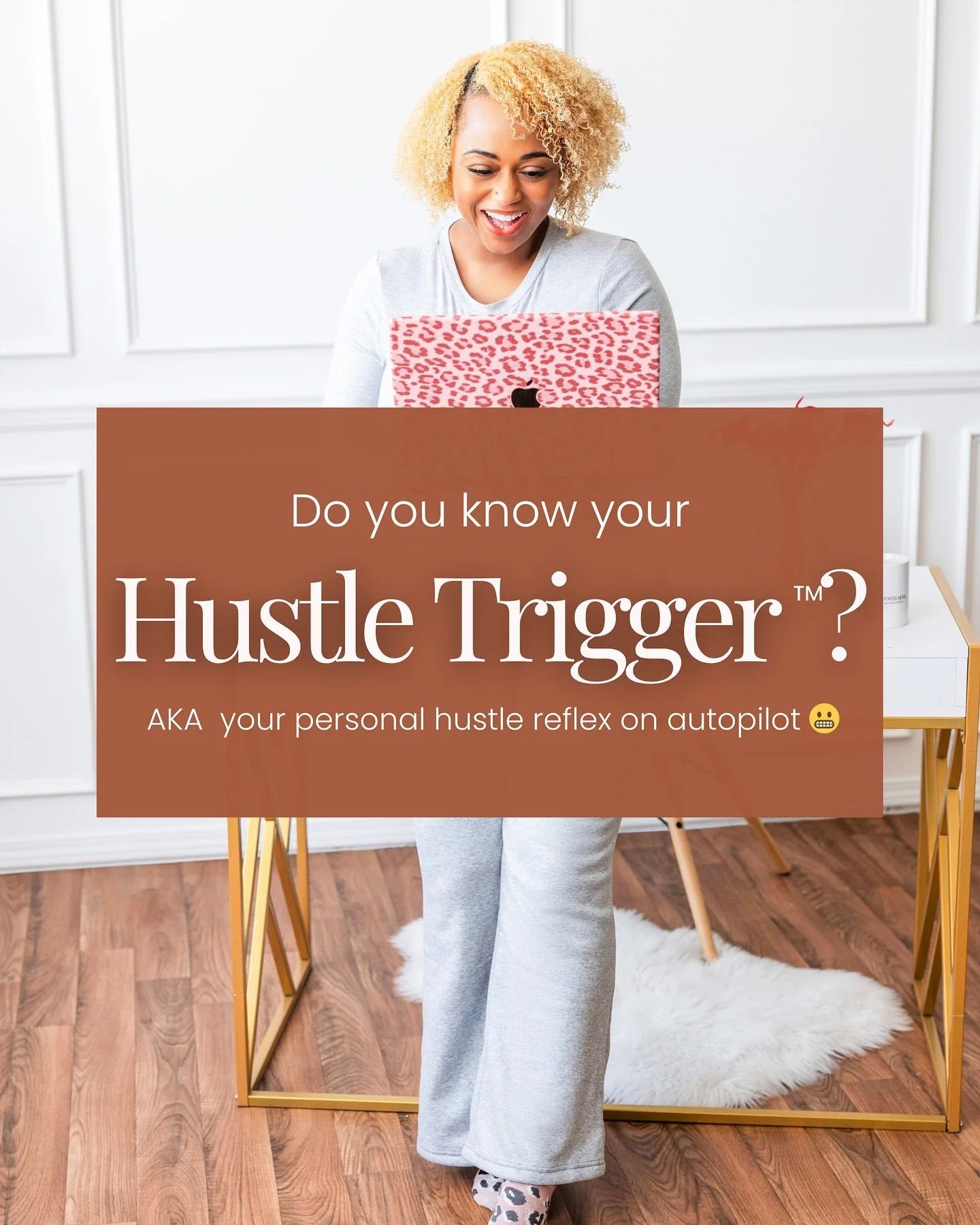 this is what im using: Boo&hellip; your hustle reflex might be running the show more than you think 👀

We all have that moment&mdash;when life starts lifin&rsquo; 😩 and instead of pausing, our Hustle Trigger&trade; kicks in on autopilot.
👉🏽 You e