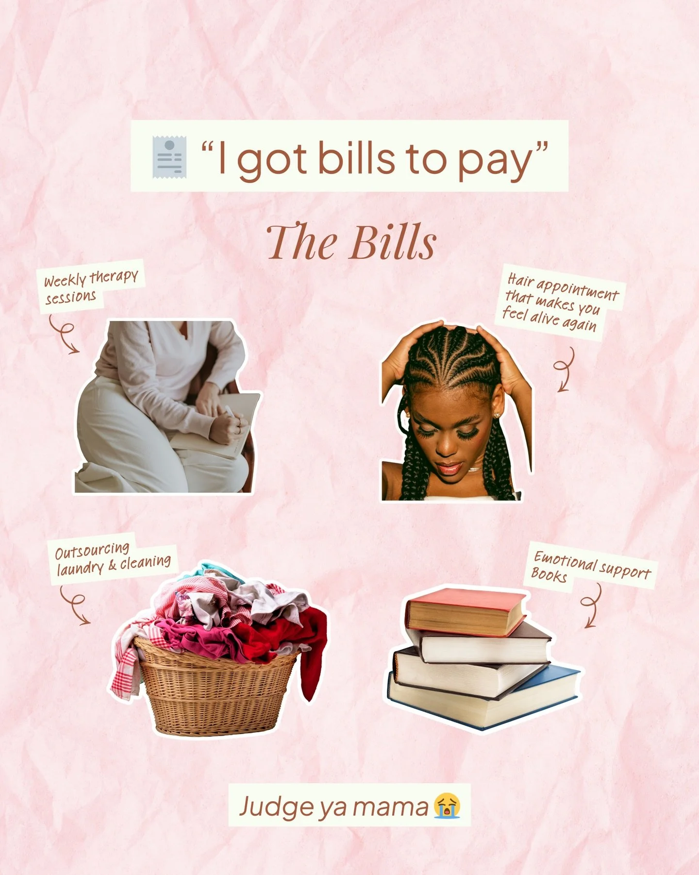 Listen&hellip; these are my bills Girl

And no, I will not be explaining them to my mama or anybody&rsquo;s son 😭

Cuz at my big age??? Peace costs. Healing costs. Feeling like a human again costs.

And honestly&hellip; these &ldquo;bills&rdquo; kee