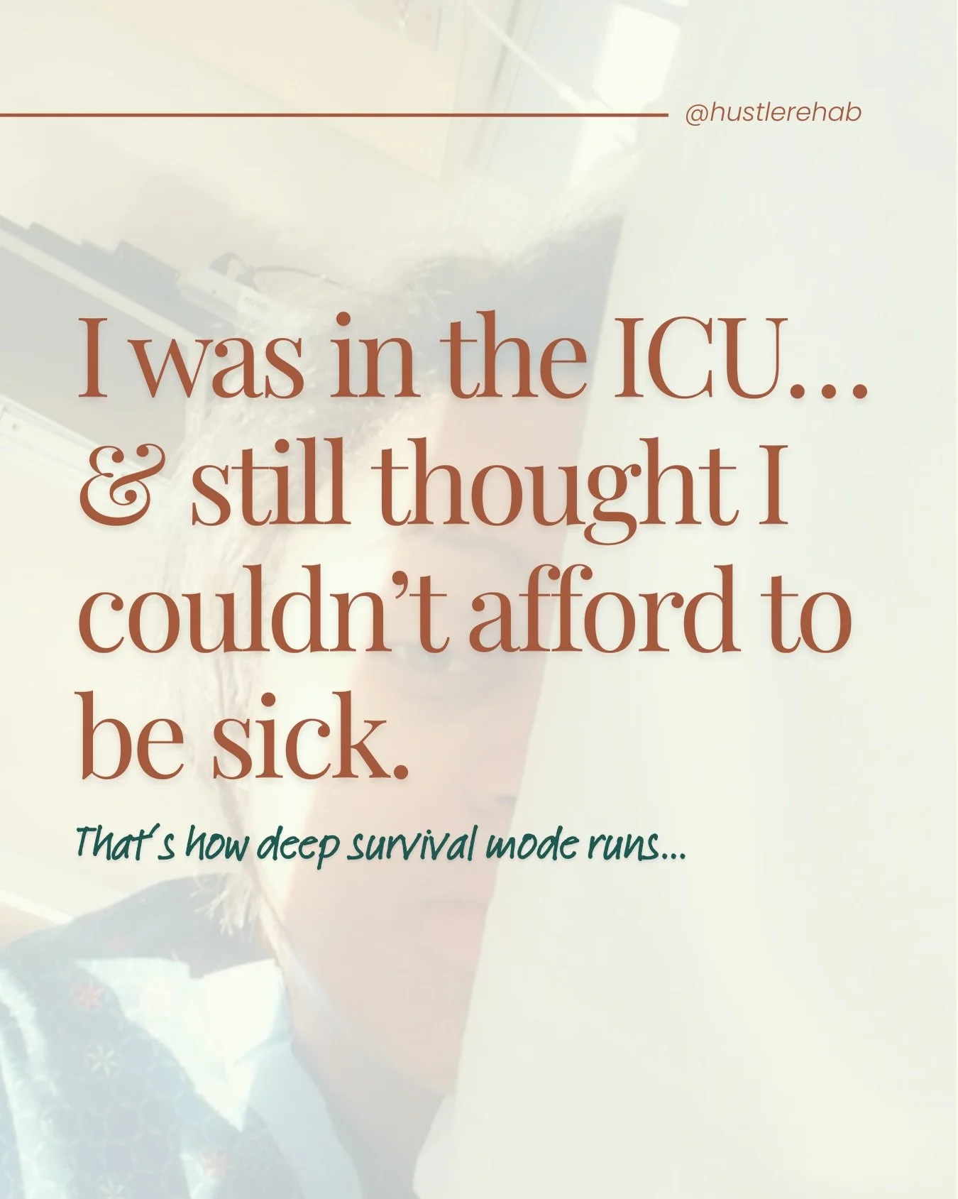 Girl I ain&rsquo;t learn how to rest from a self-care book&hellip; I learned it from a hospital bed 🥴

I was in the ICU&hellip; and STILL thought &ldquo;I LEGIT can&rsquo;t afford to be sick right now&rdquo;

That&rsquo;s how survival mode works: co