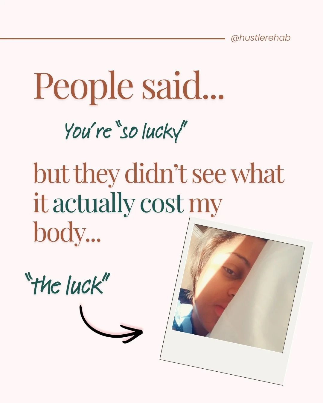 Honestly? A lot of what people call &ldquo;luck&rdquo; is just the part of the story they can see&hellip;

They don&rsquo;t see the YEARS ya&rsquo; body spent in survival mode&hellip;

They don&rsquo;t see how much unlearning it took to stop equating