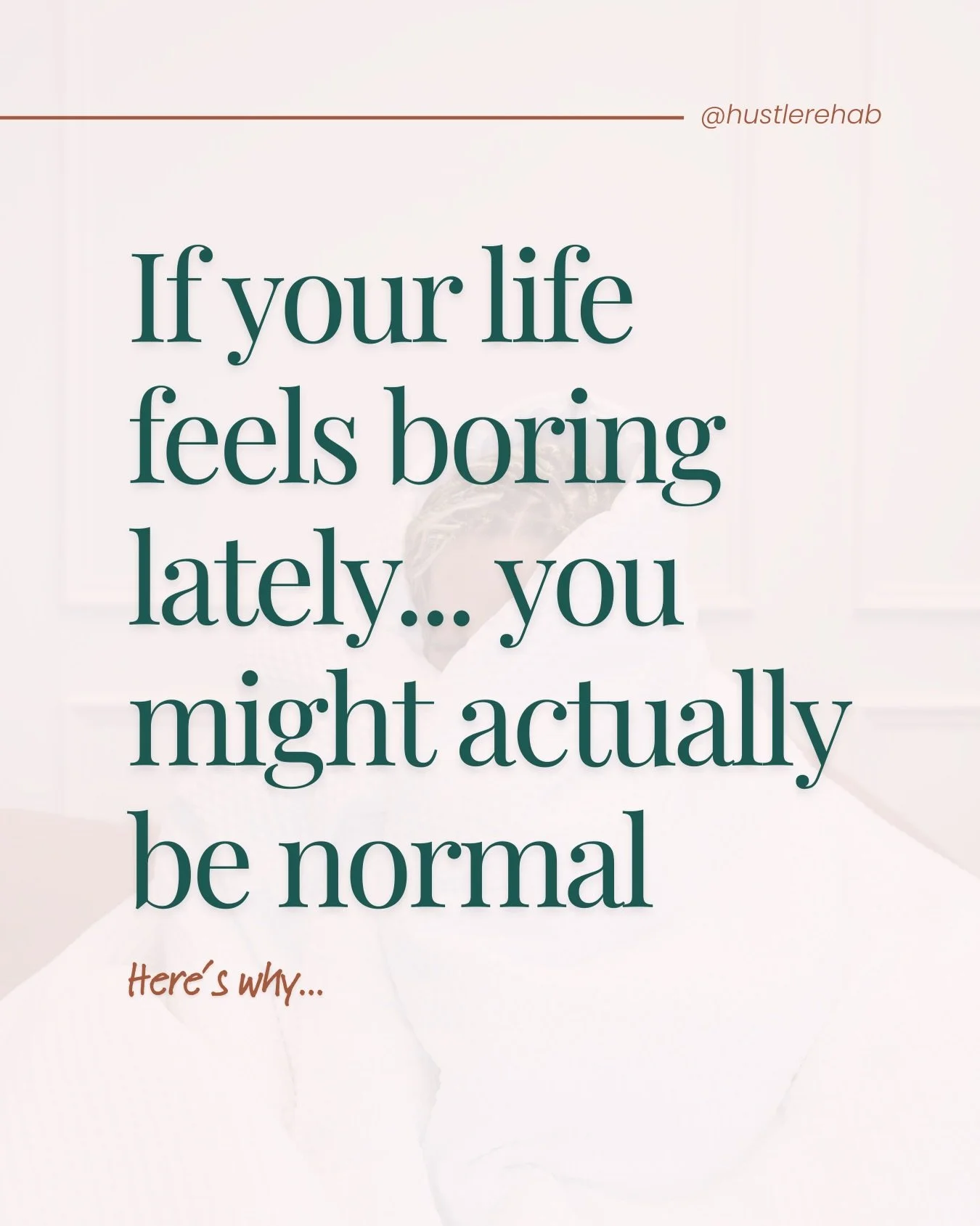 We were taught that rest meant stopping completely&hellip;

So when life gets quieter&hellip;

when the adrenaline wears off&hellip;

when there&rsquo;s no constant urgency pushing you forward&hellip;

your brain panics and calls it &ldquo;boring&rdq