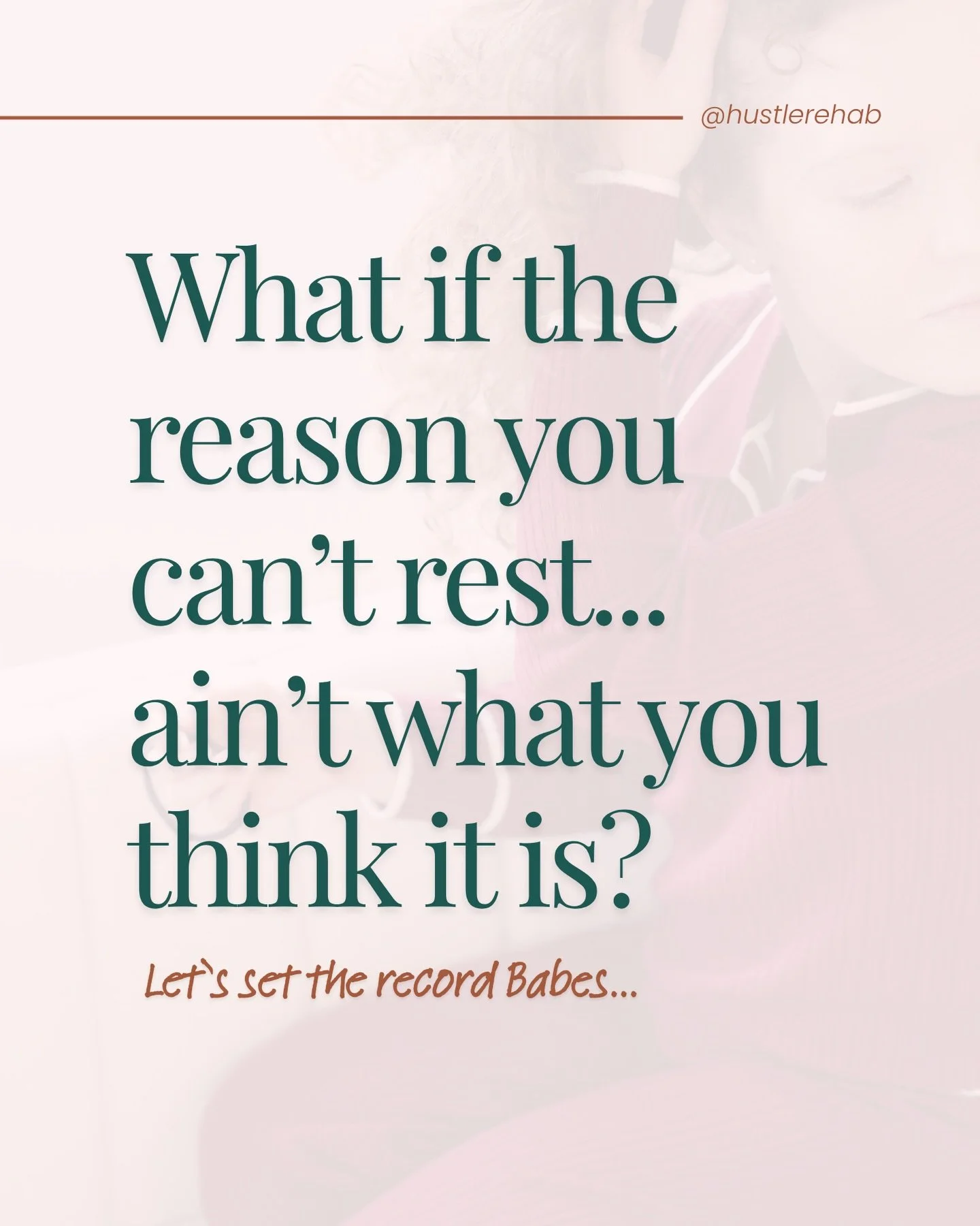 Nah boo... these ain&rsquo;t actually ya problems. 👀

You&rsquo;ve been sold a whole list of reasons why you can&rsquo;t rest + most of them? Ain&rsquo;t even real. 😤

Here&rsquo;s what you can stop worrying about + what to actually focus on instea