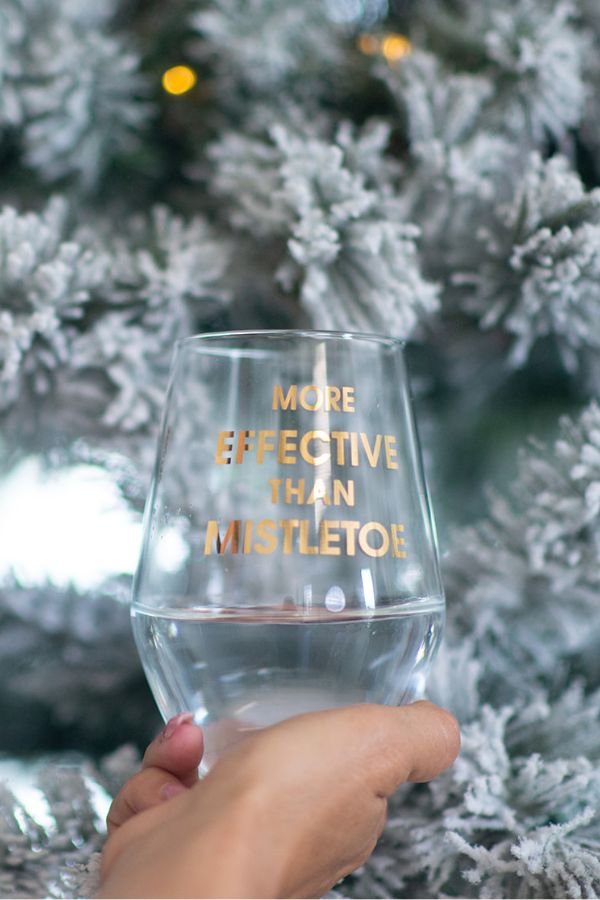 Holiday Stemless Wine Glass