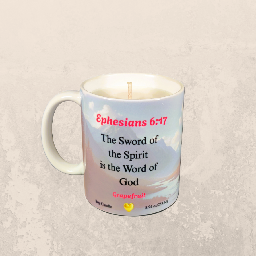 Ephesians 6:17 Soy Mug Candle