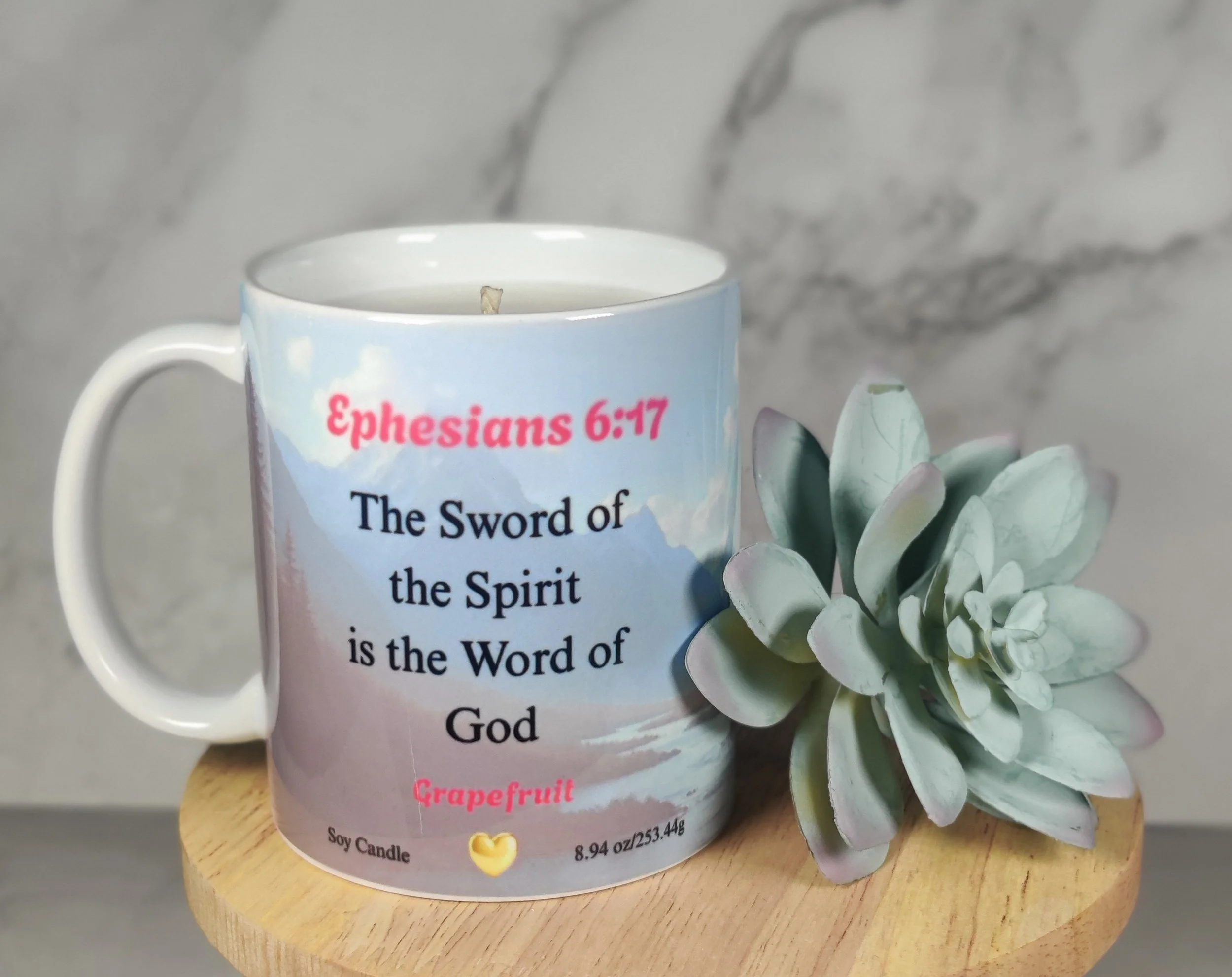 Ephesians 6:17 Soy Mug Candle