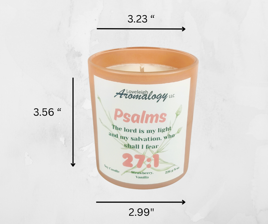 Psalms 27:1 Soy Candles Dimensions