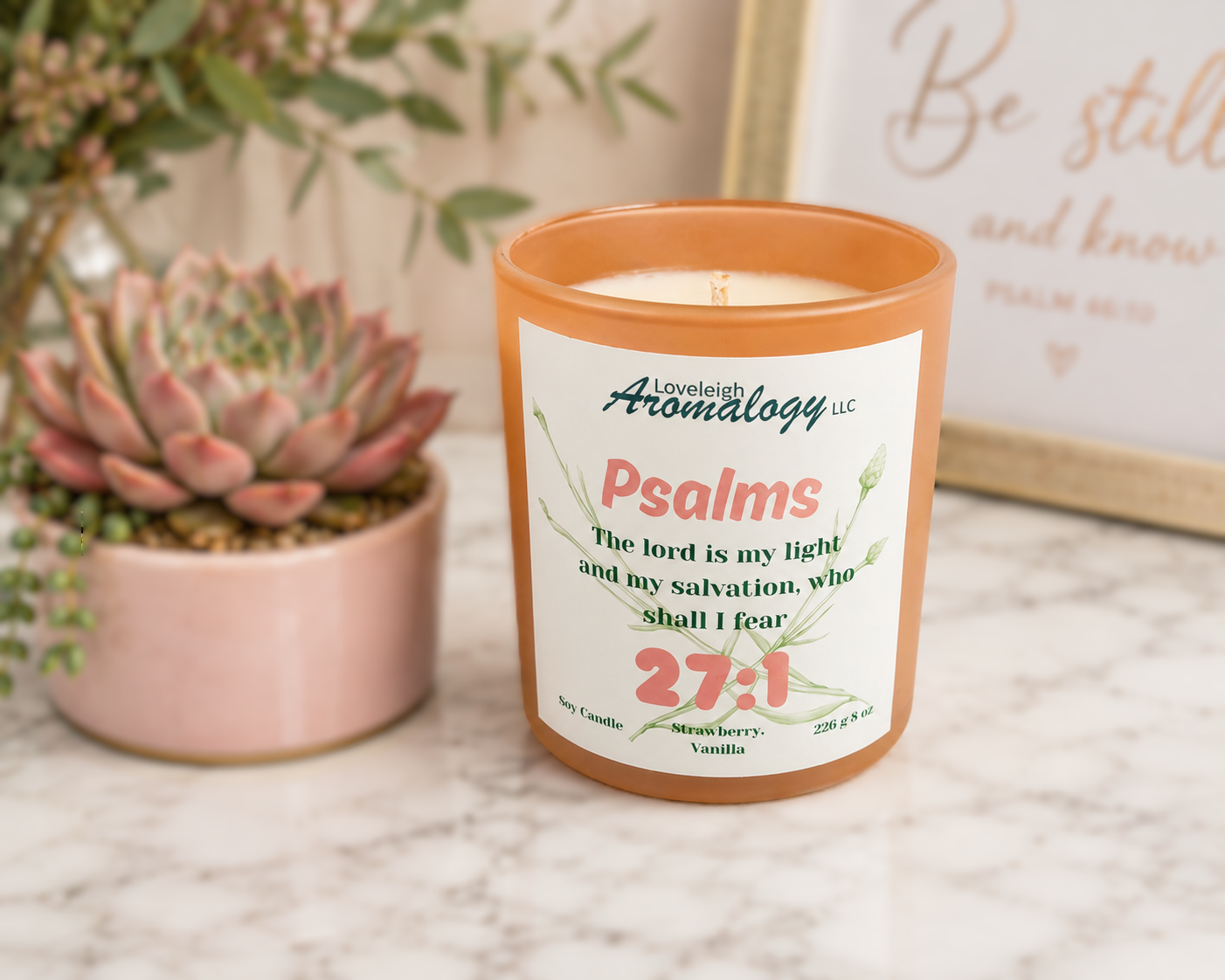 Psalms 27:1 Soy Candle