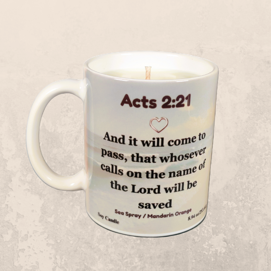 Acts 2: 21 Soy Mug Candle