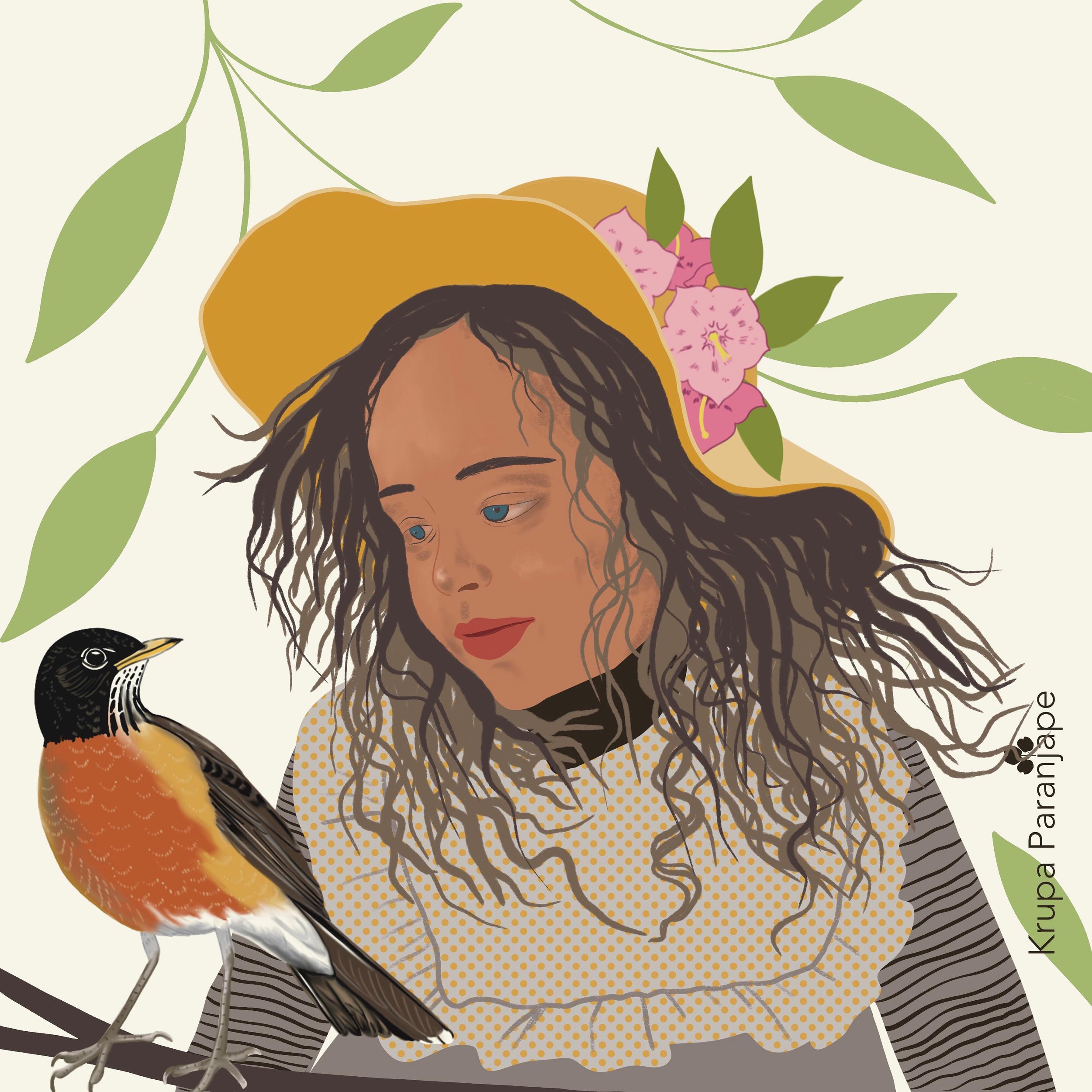 Day 5 #portraitparty hosted by @charlyclements 

Prompt: Pattern, Bird and Curly hair

#curlyhairday #portrait #drawinyourownstyle #charlyclements #drawingchallenge #patternparty