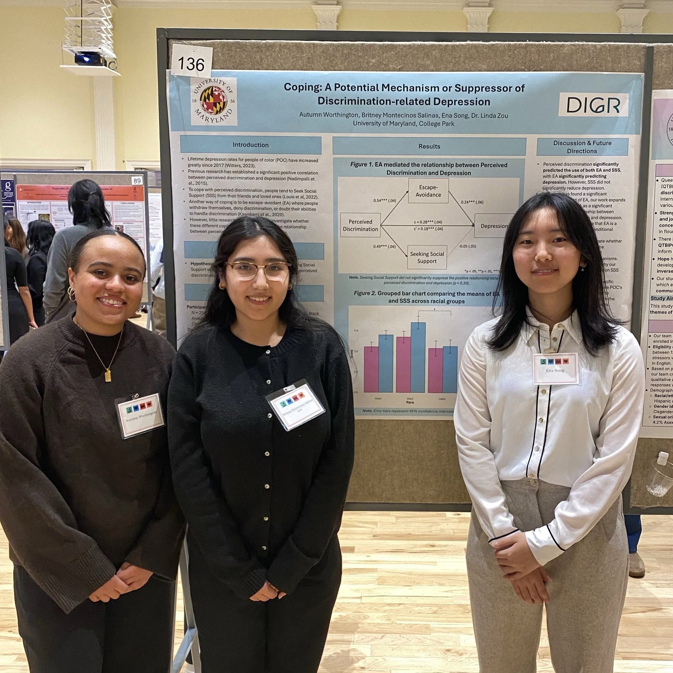 Autumn, Britney, and Ena presenting at Undergraduate Research Day 2026!