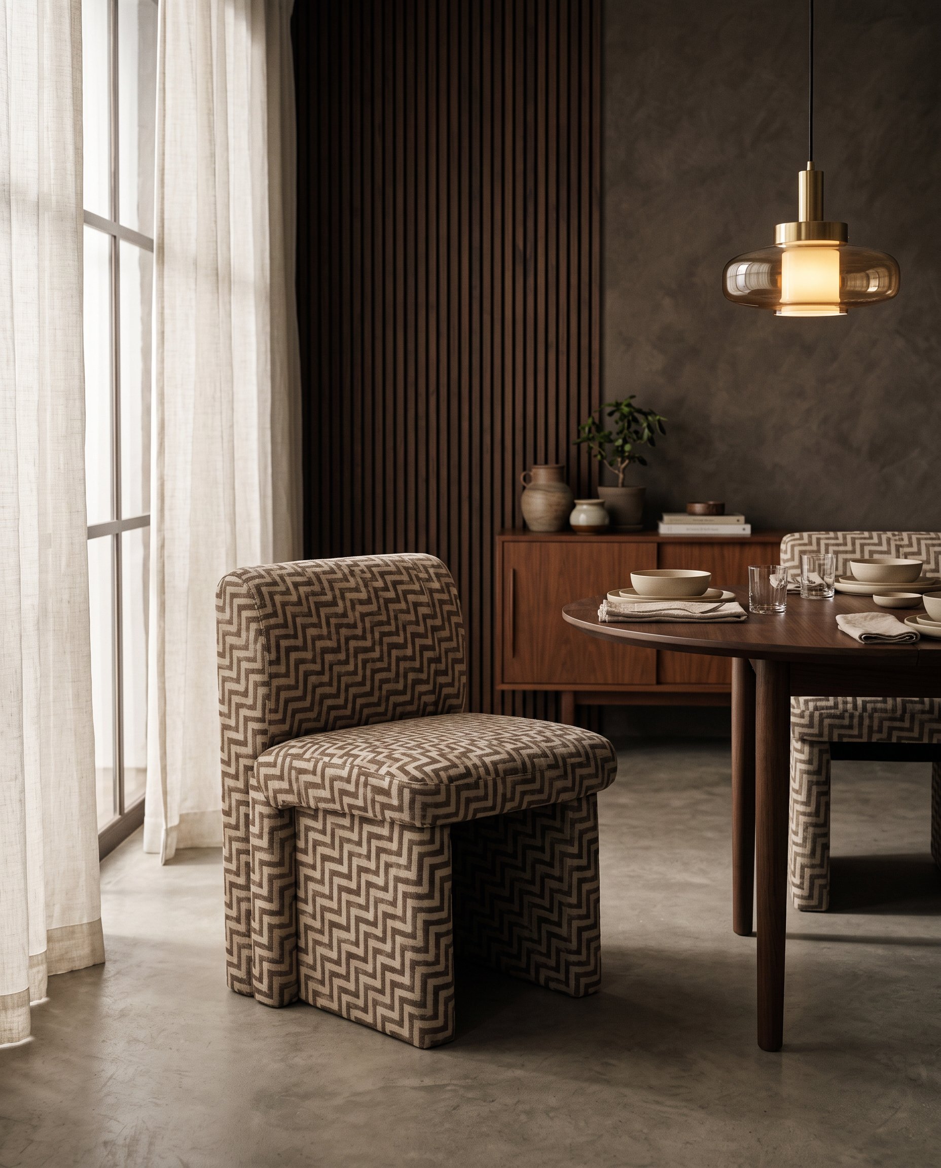 Josephine Teak Chevron Dining Chair