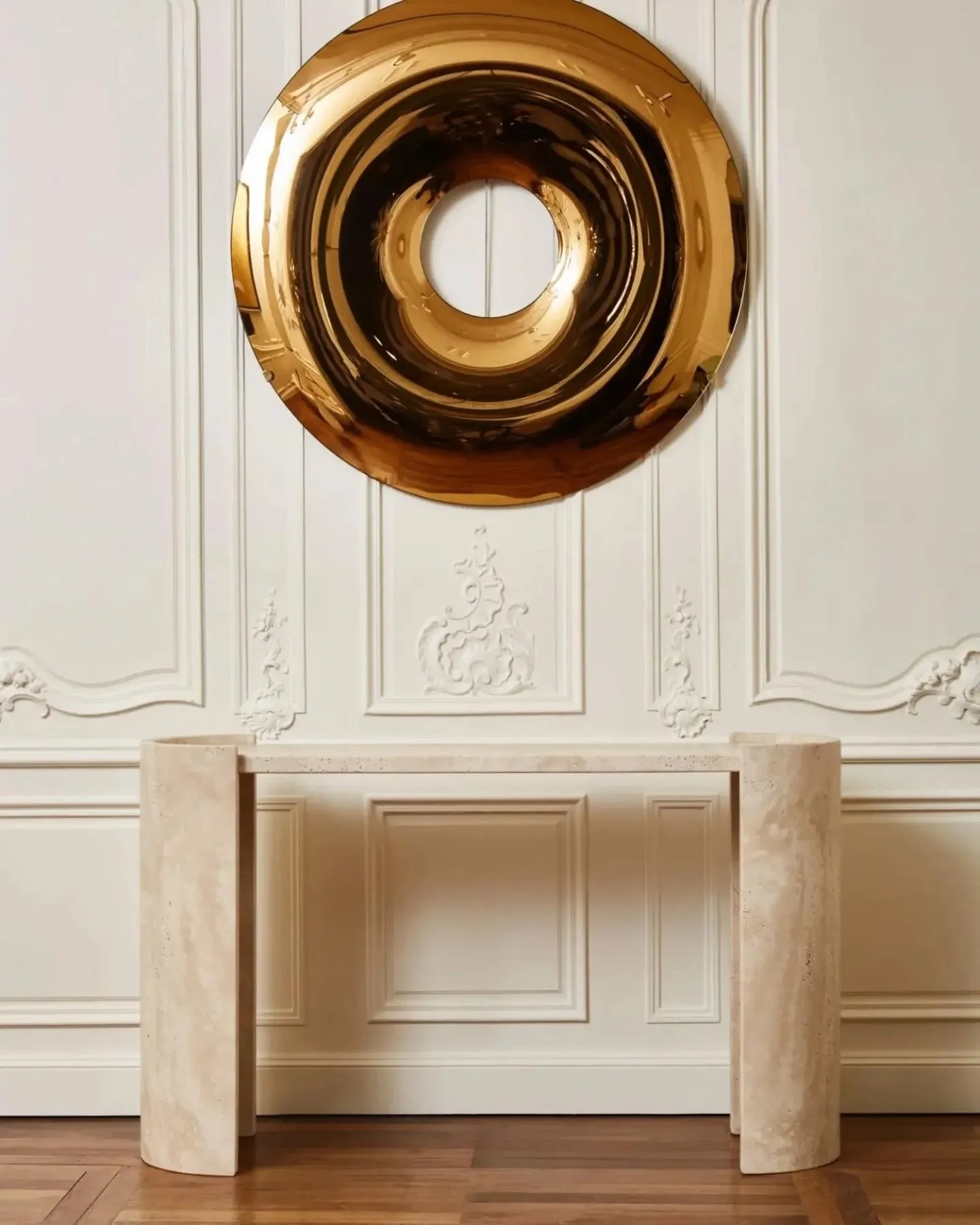 Our newly released Itshe Natural Travertine Crescent Console Table features natural travertine, is artisan-made and customizable. A functional work of art, this console has been designed to be a new heirloom for your interior.  Explore the full Itshe