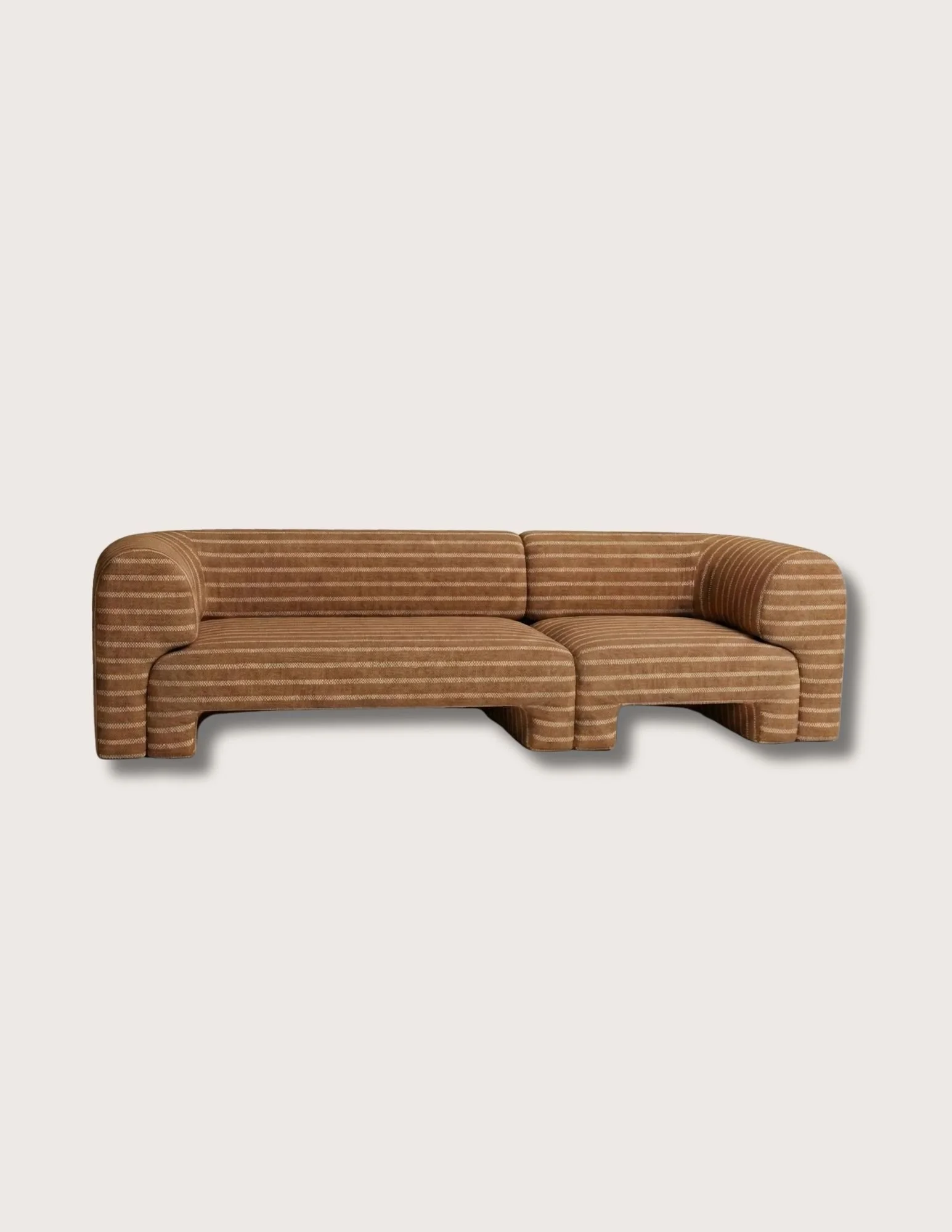 Josephine Chocolate Jacquard Striped Modular Sofa