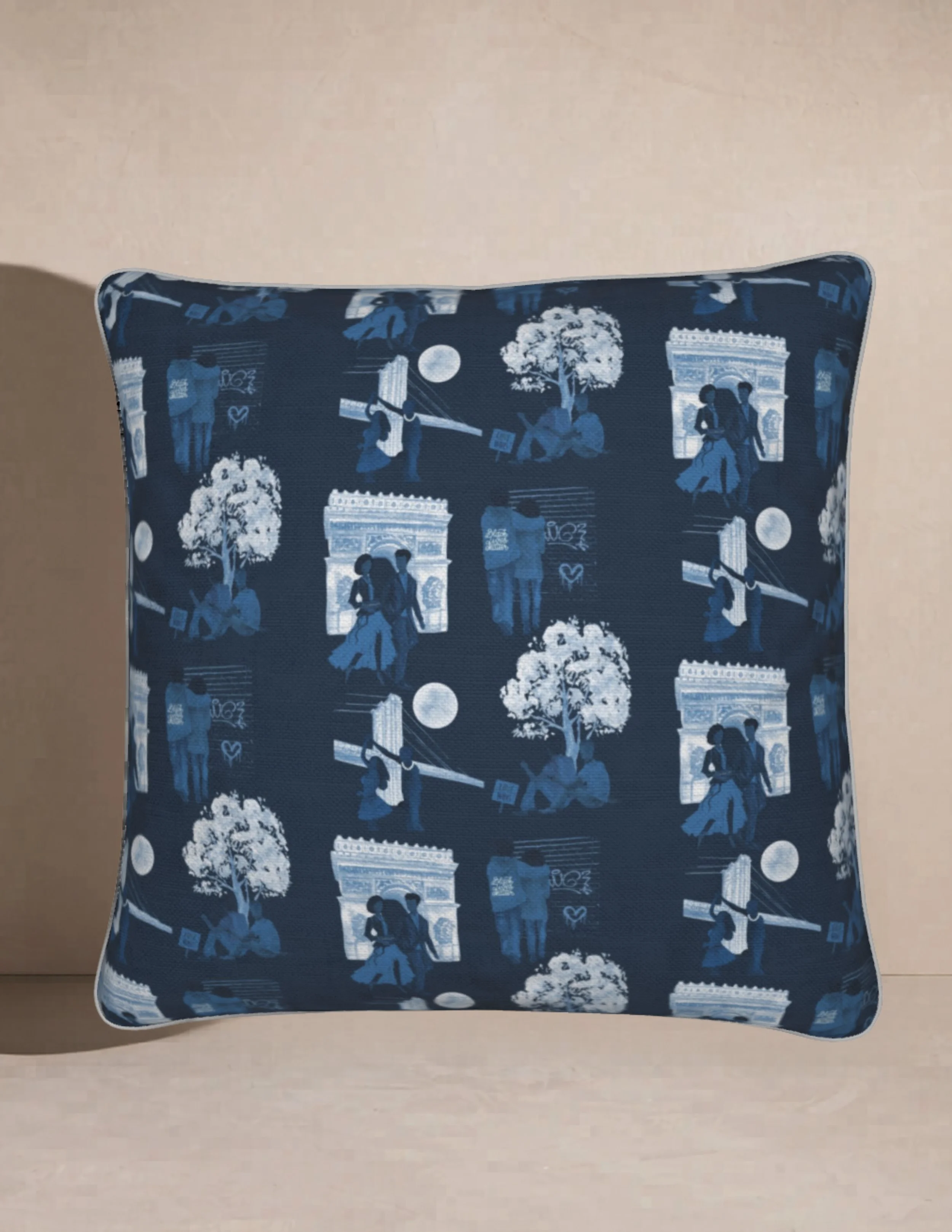 Black Lives Matter Chinoiserie Indigo Pillow