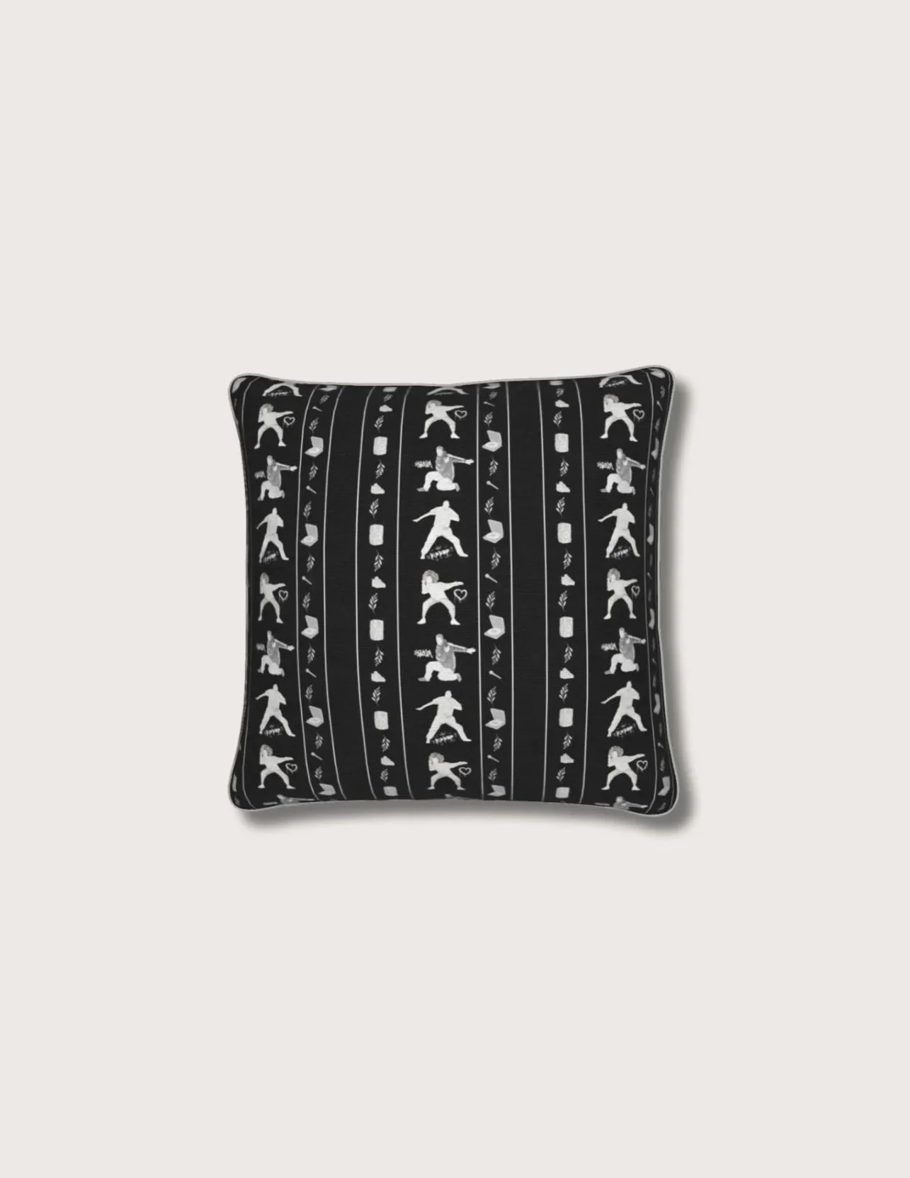 Glyph Ebony Gray Pillow