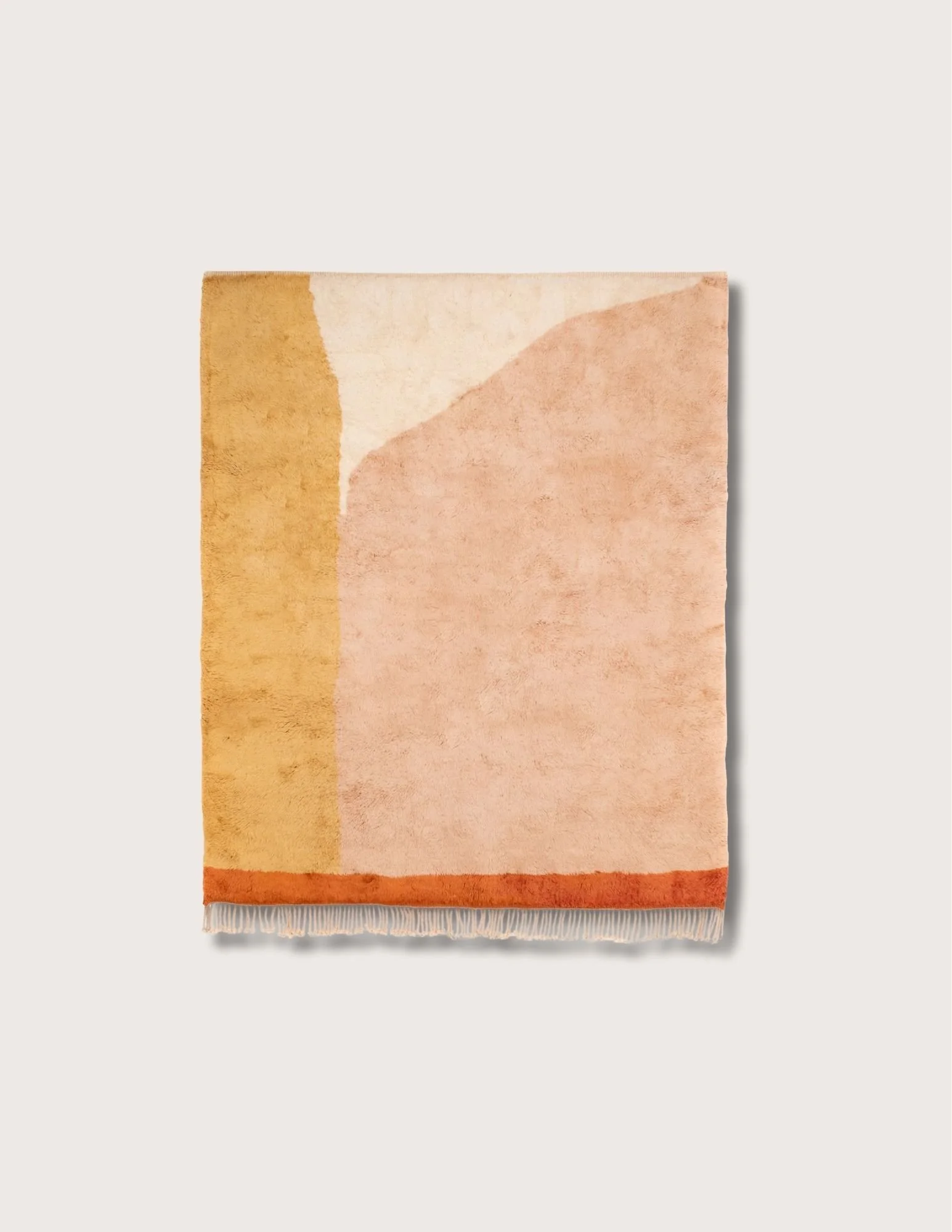 Wildflowers Pink And Orange Wool Moroccan Rug