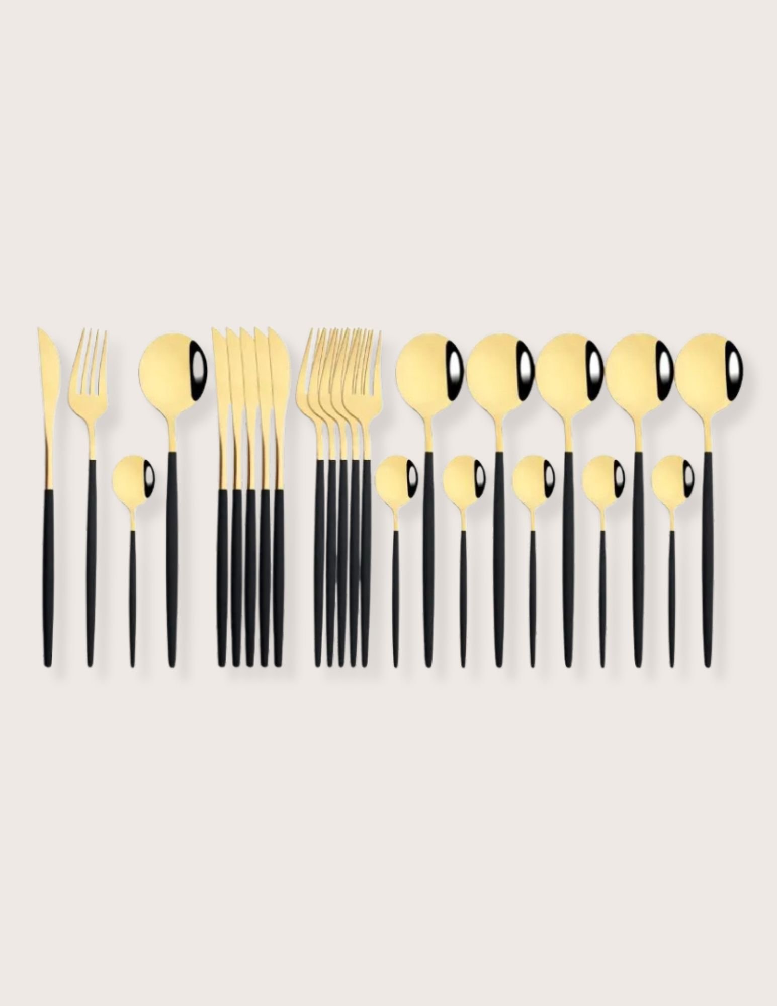 Devonshire Gold and Black Flatware Set thumbnail.jpg