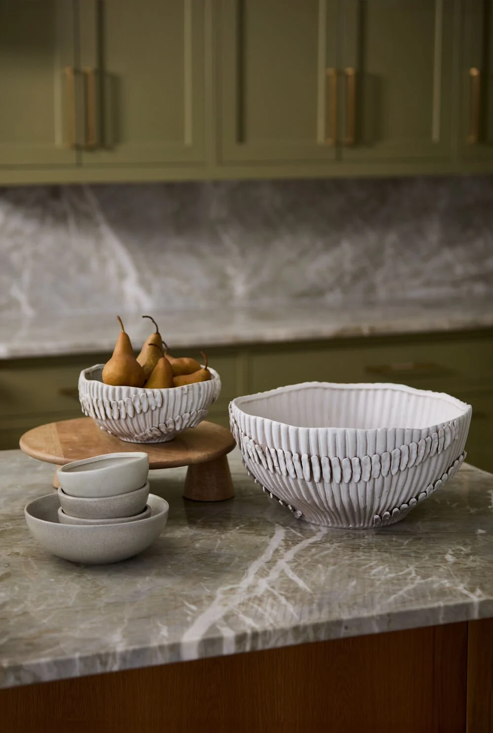 Tana Glazed Ceramic Serving Bowl