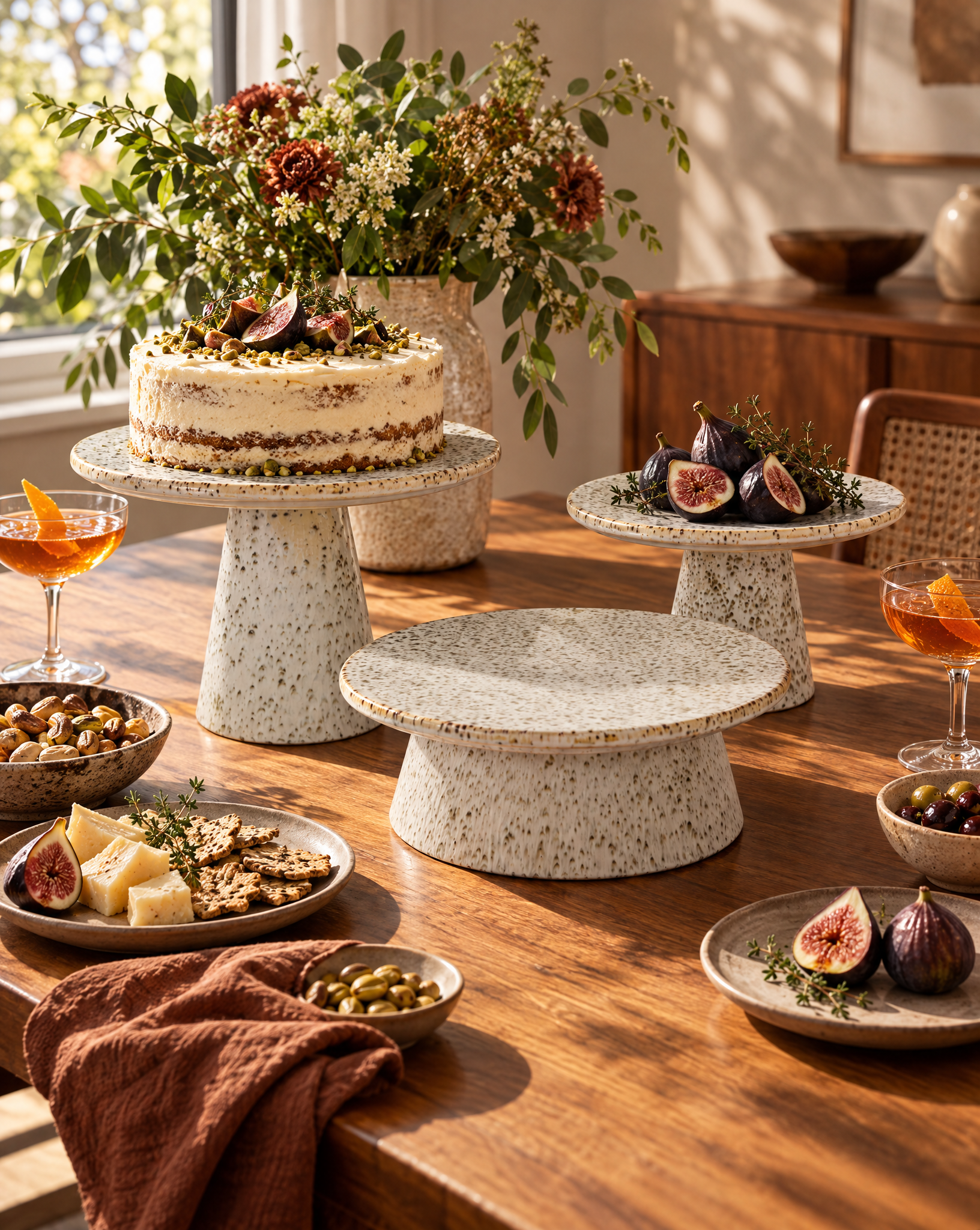 Starling Speckled Ceramic Cake Stand