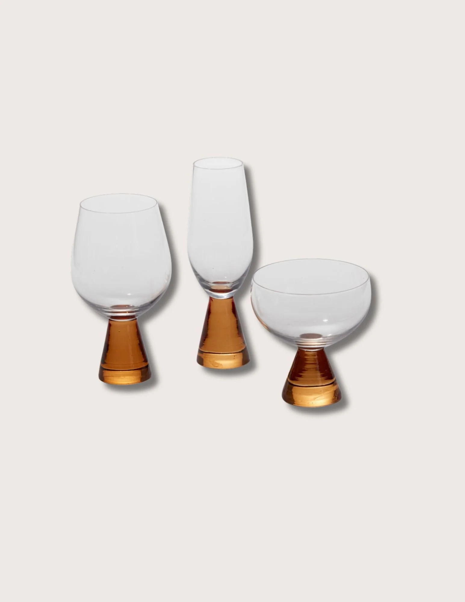 Harper Amber Stem Champagne Glass Set of 4