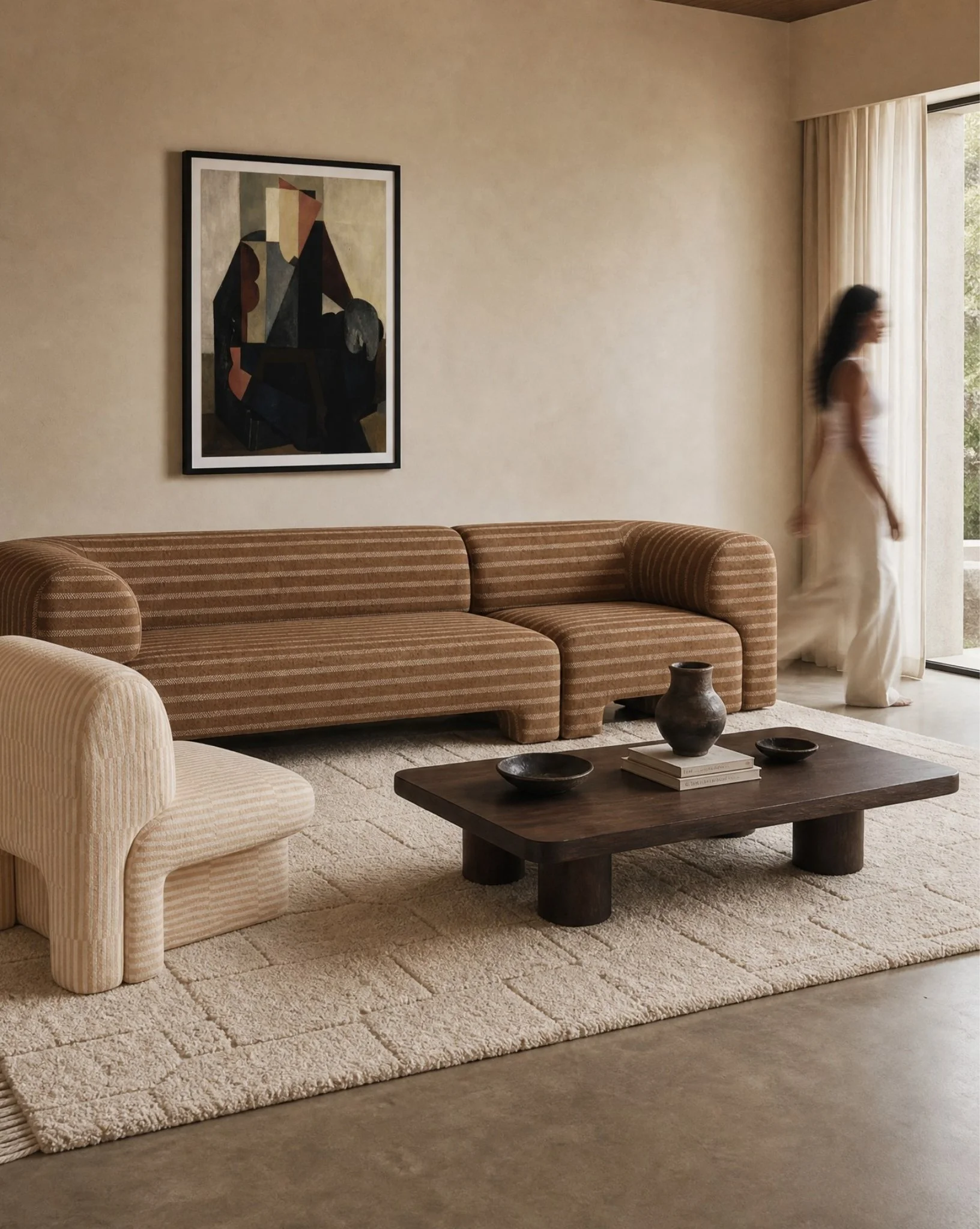Josephine Chocolate Jacquard Striped Modular Sofa.jpg