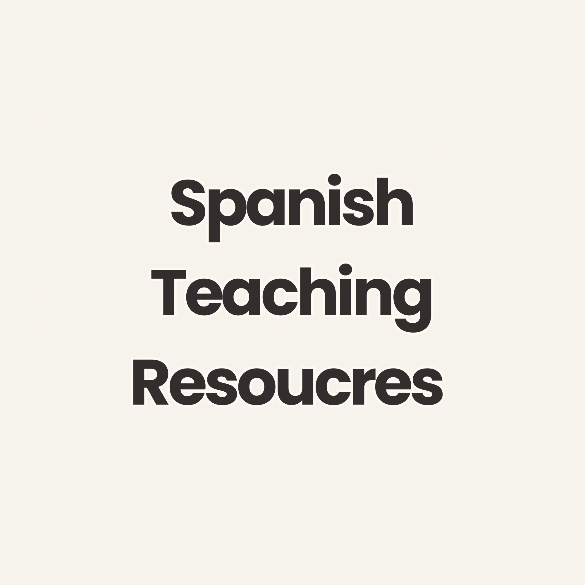 Text that reads 'Spanish Teaching Resources' in large, bold font with a light background.