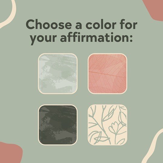 Choose a color for your body neutral affirmation! Affirmations are a powerful tool to combat negative thoughts. What is something you want to believe about yourself? Let us know in the comments below: