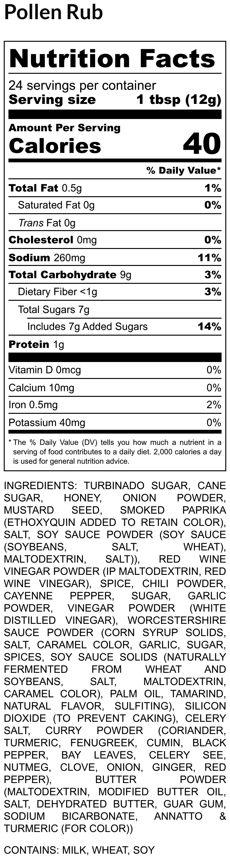 Pollen Rub - Nutrition Label (Vertical).png