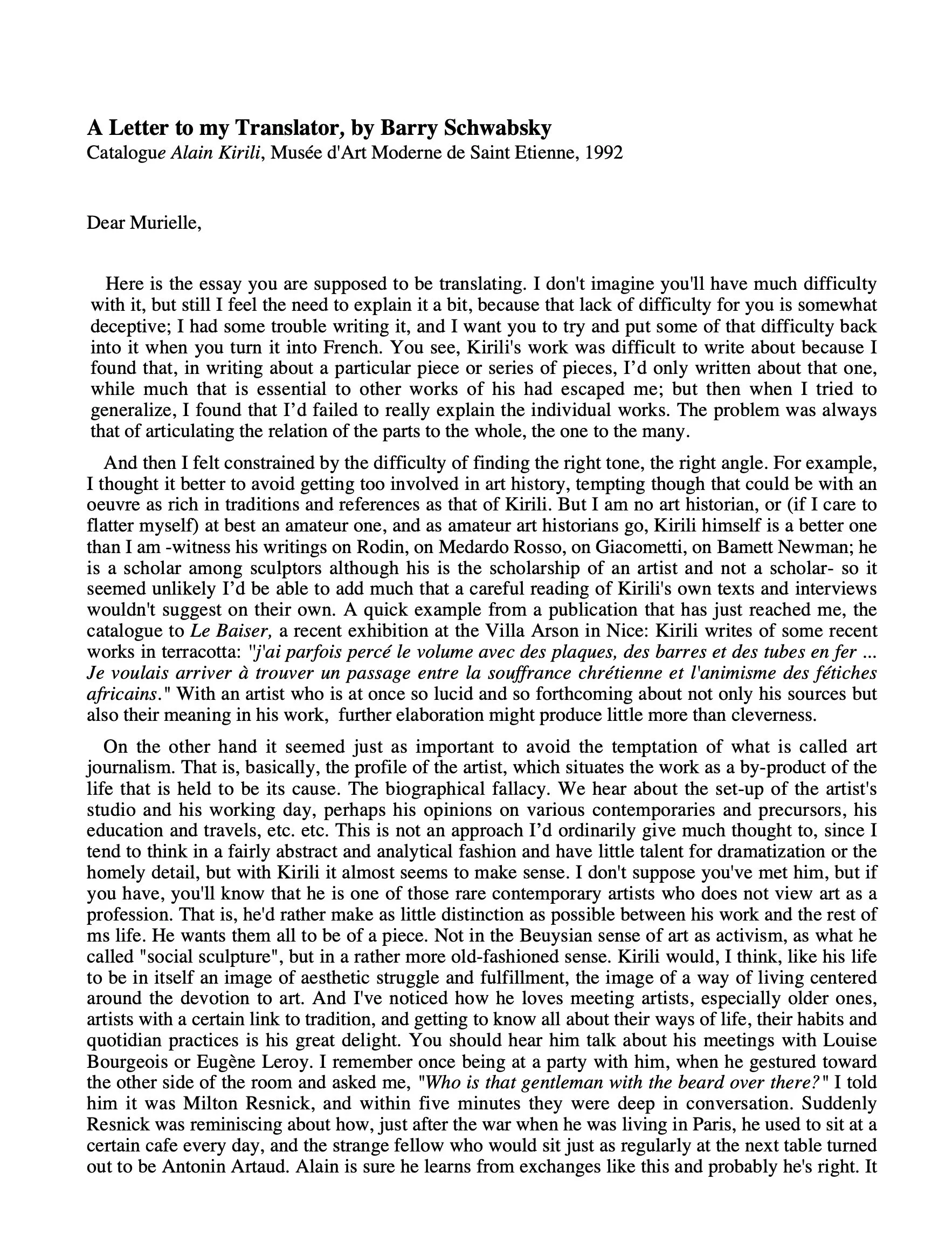 1992_Barry Schwabsky_A Letter to my Translator_Catalogue_Saint Etienne_E_1.jpg